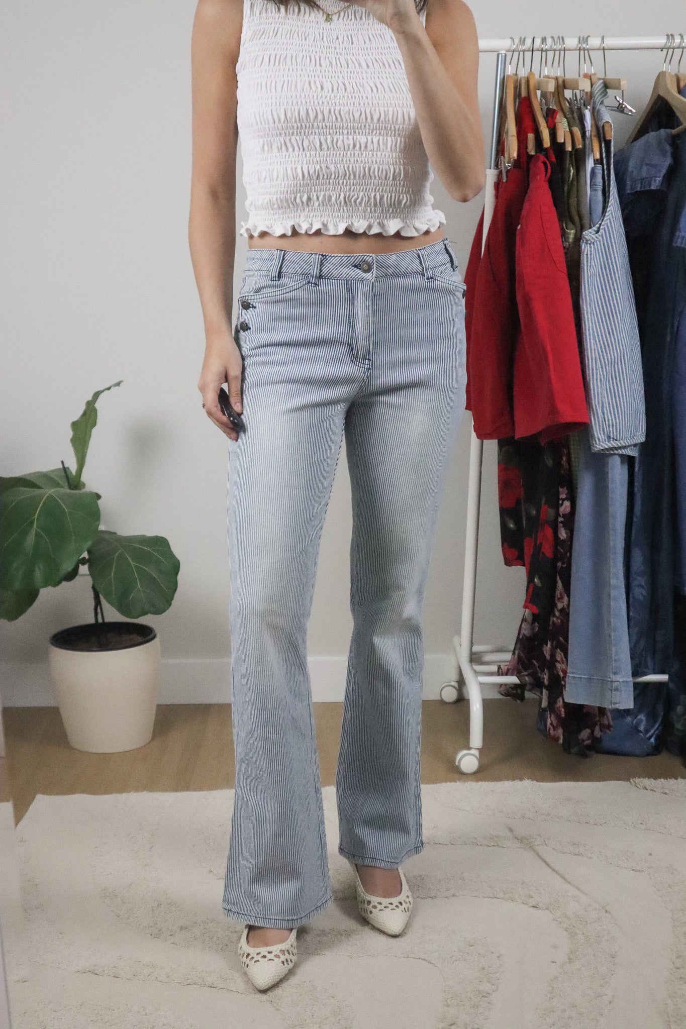 Vintage x Midrise Flare Pinstrip Pants (6)