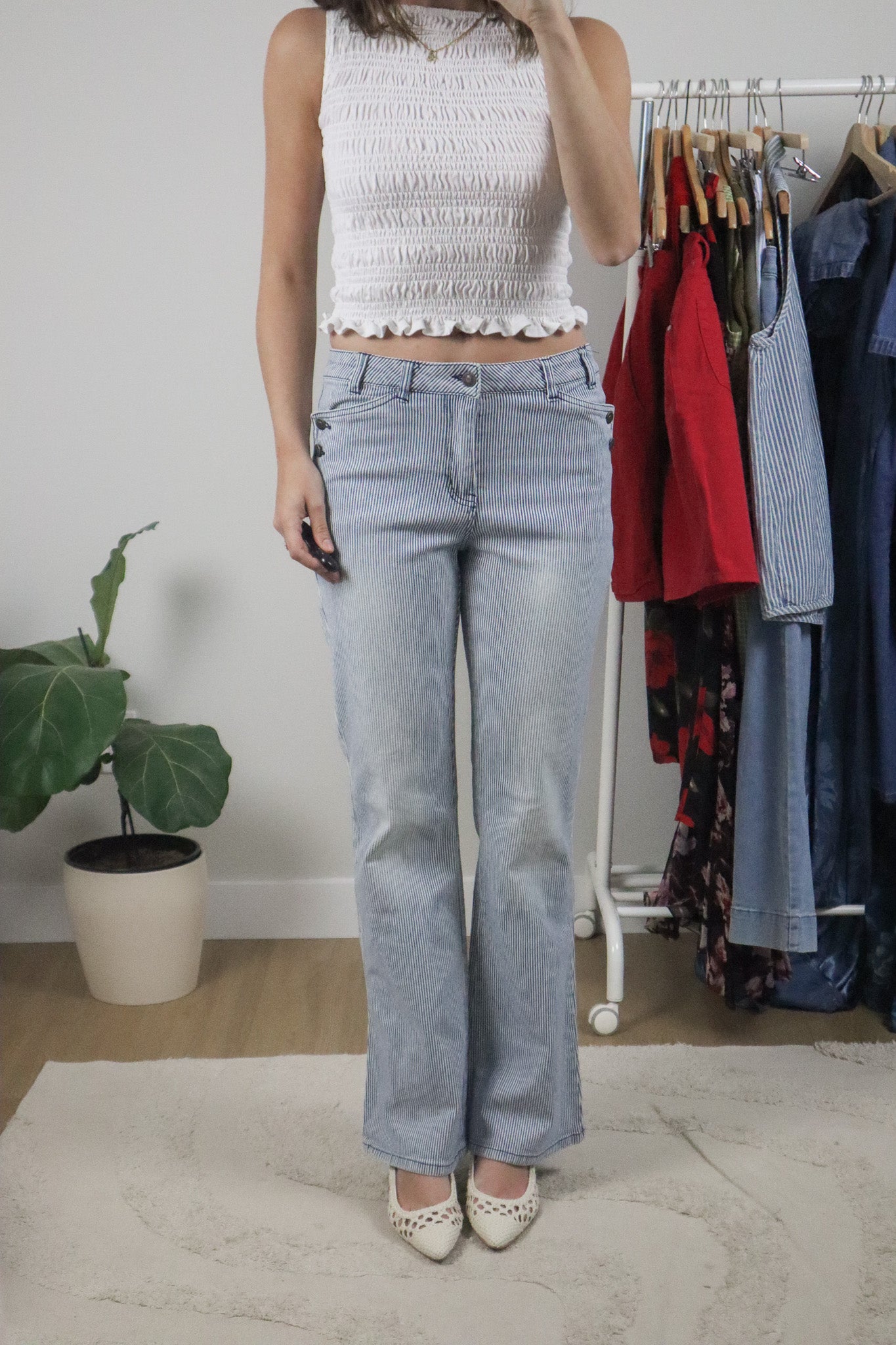 Vintage x Midrise Flare Pinstrip Pants (6)