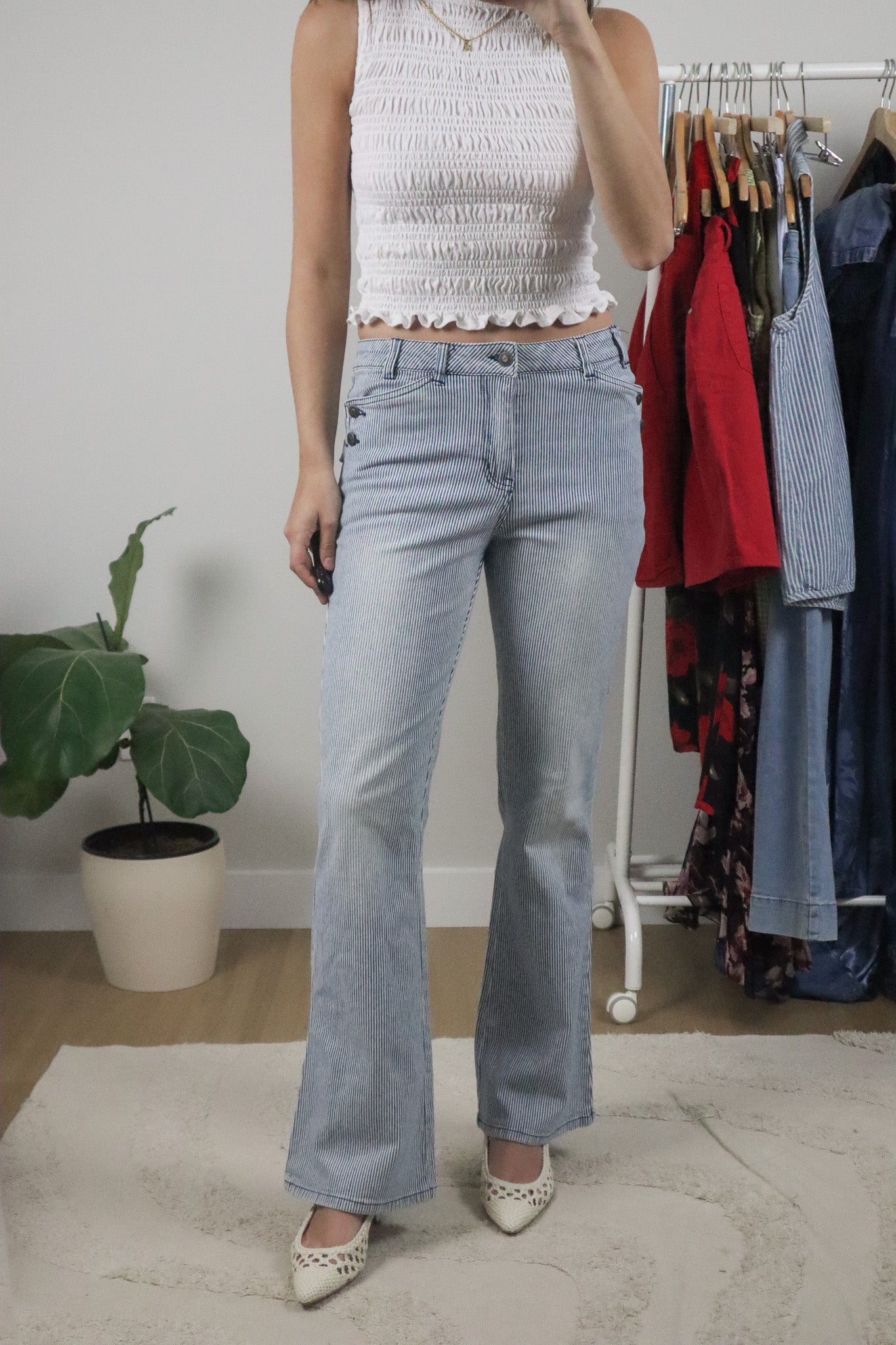 Vintage x Midrise Flare Pinstrip Pants (6)