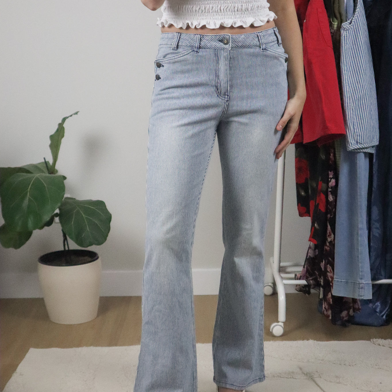 Vintage x Midrise Flare Pinstrip Pants (6)