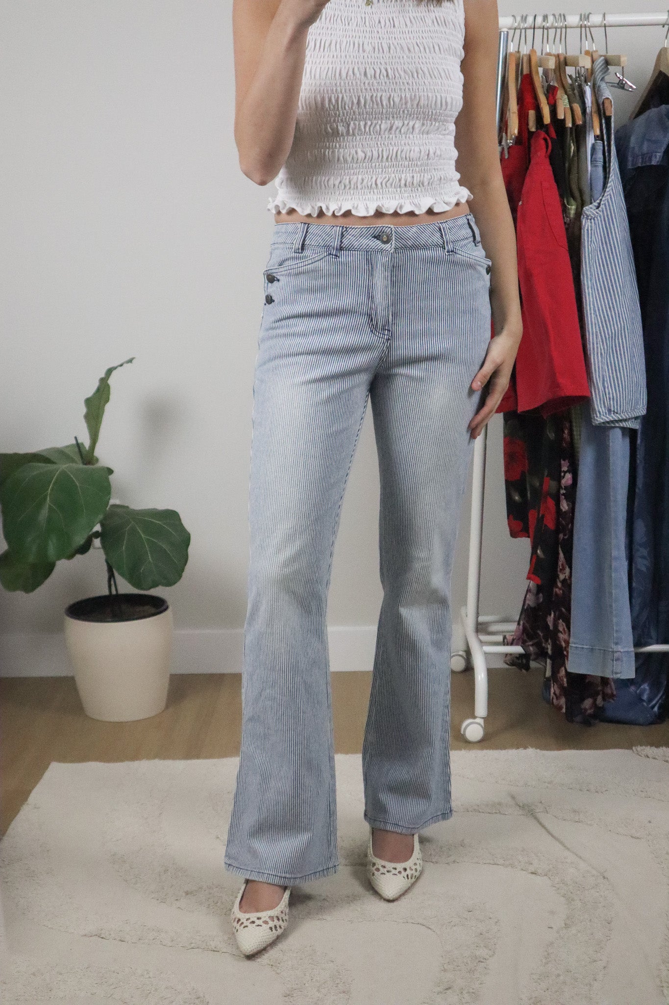 Vintage x Midrise Flare Pinstrip Pants (6)