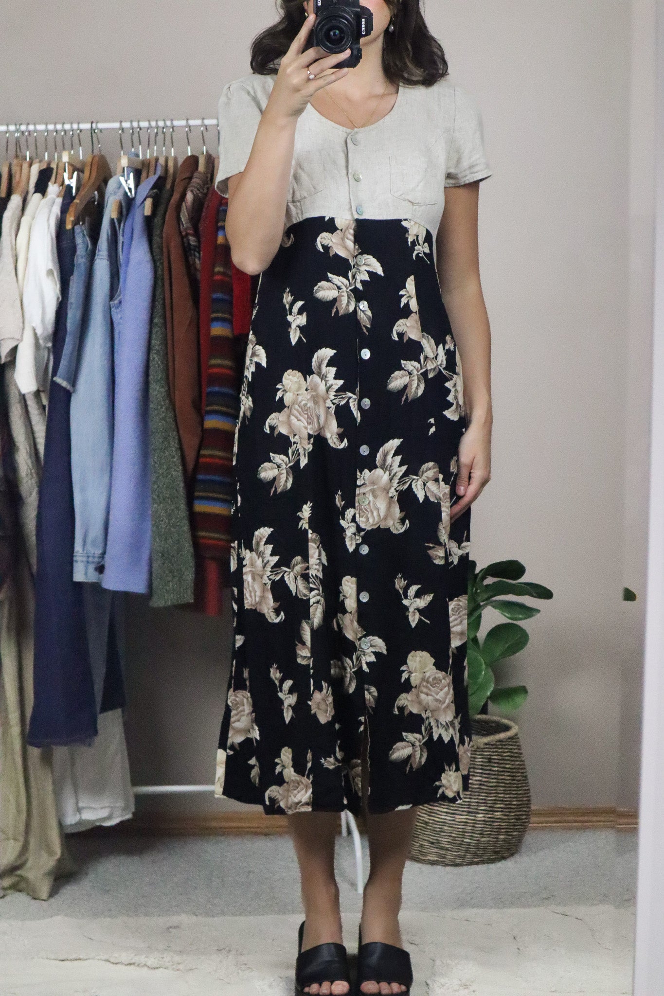 Vintage x Two-Toned Floral Dress (XS/S)