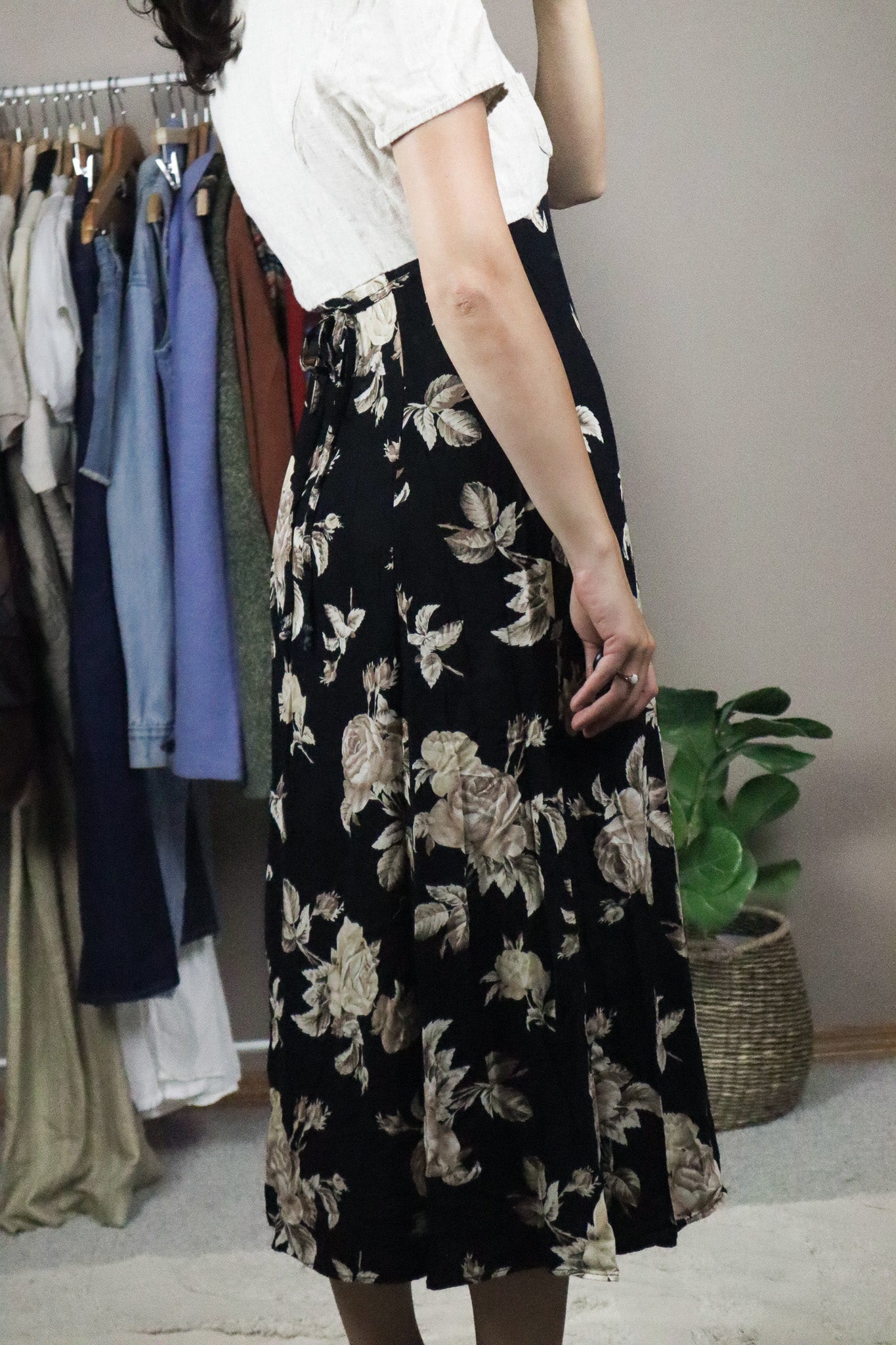Vintage x Two-Toned Floral Dress (XS/S)