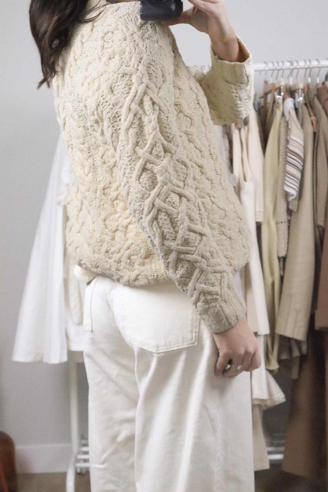 Vintage x Cotton Chunky Hand Knit Sweater (S)