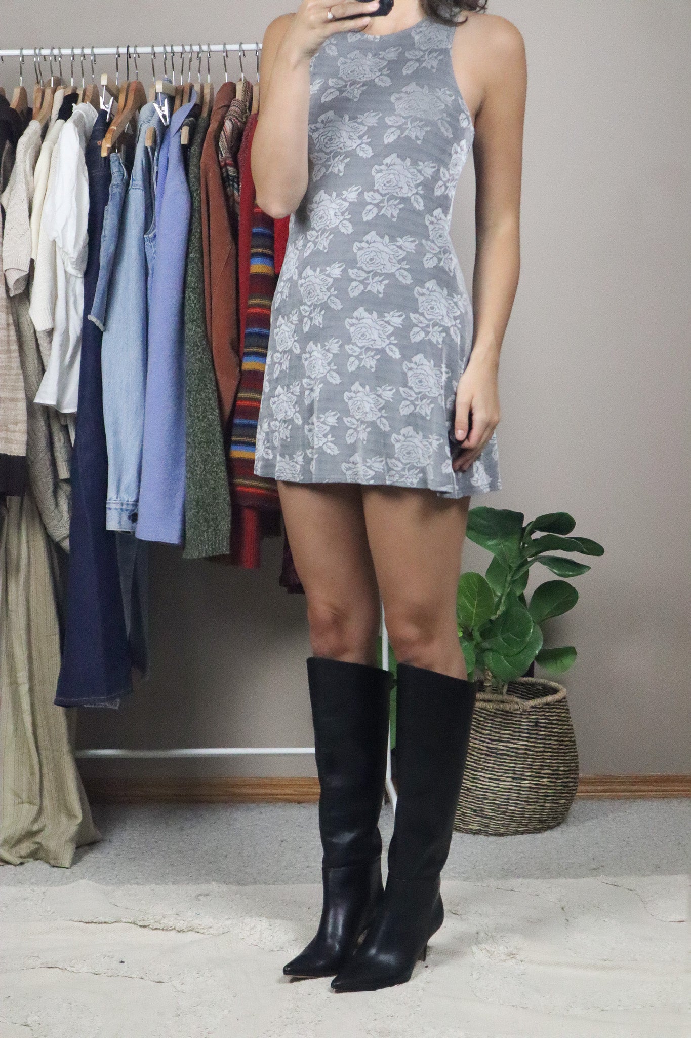 Made in USA x Vintage x Floral Mini Dress (XS/S)