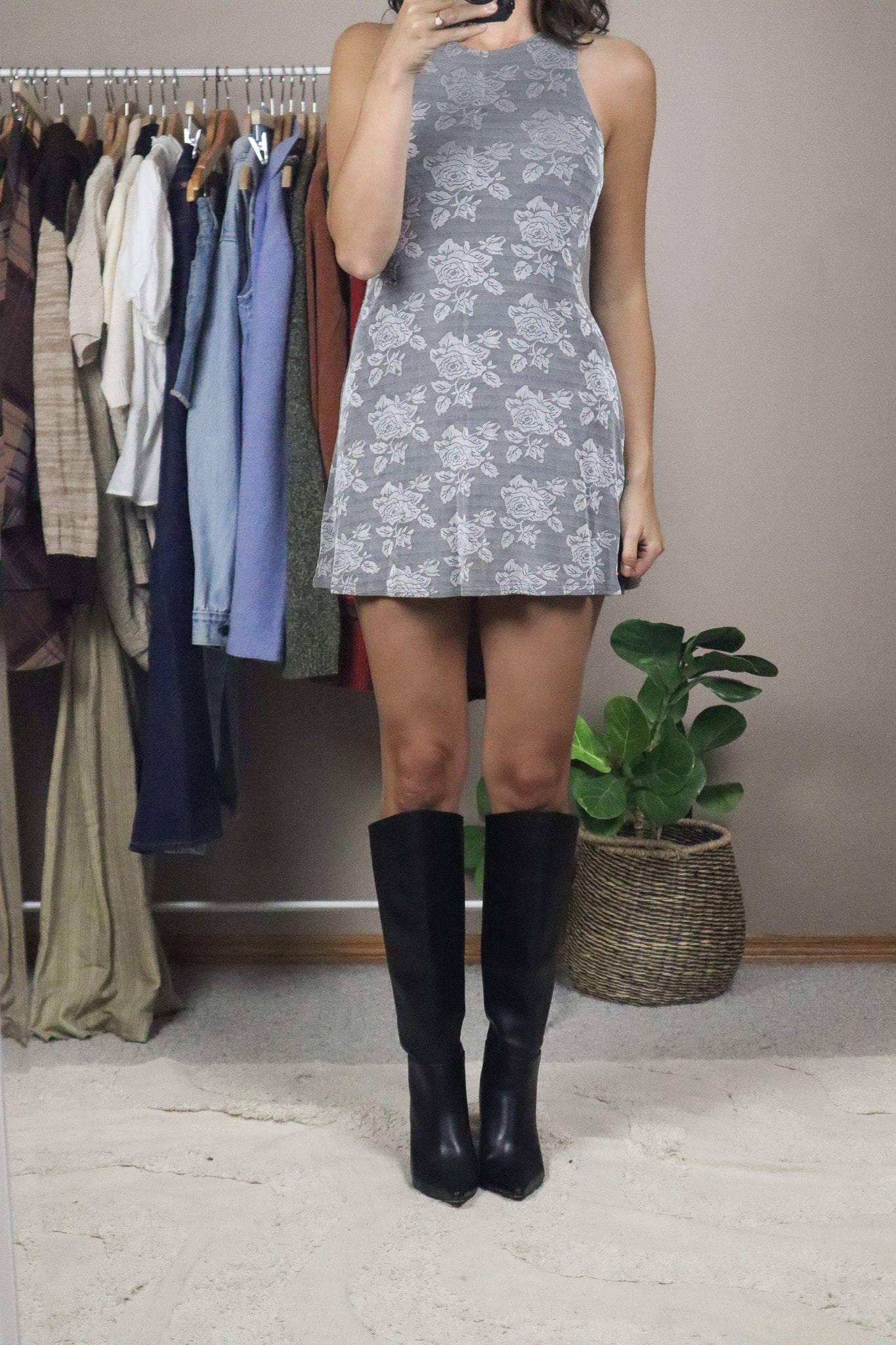 Made in USA x Vintage x Floral Mini Dress (XS/S)