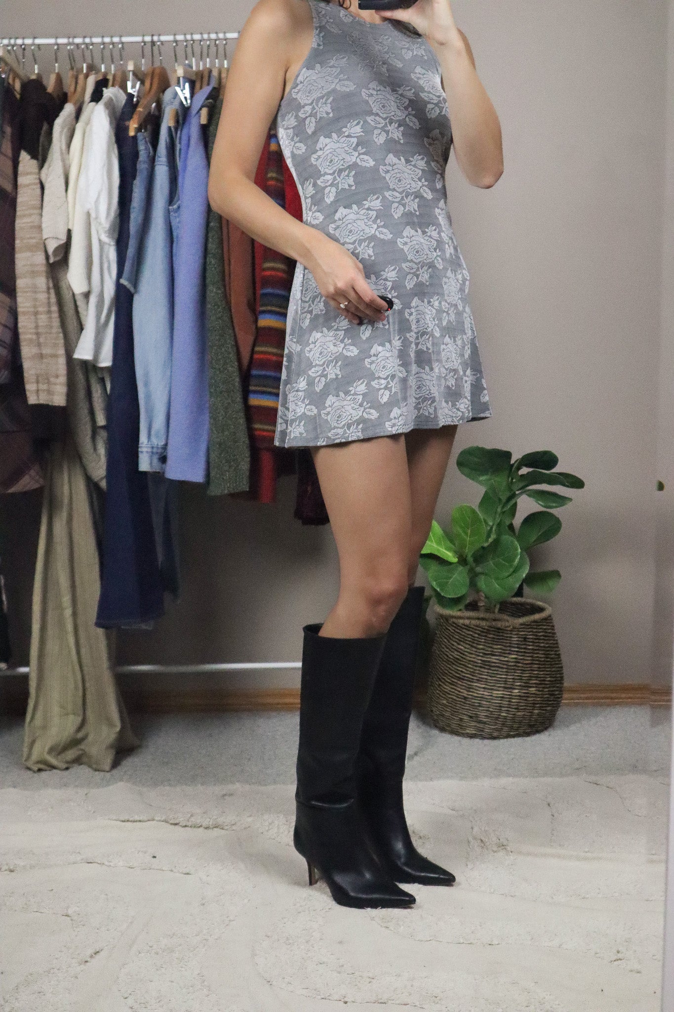 Made in USA x Vintage x Floral Mini Dress (XS/S)