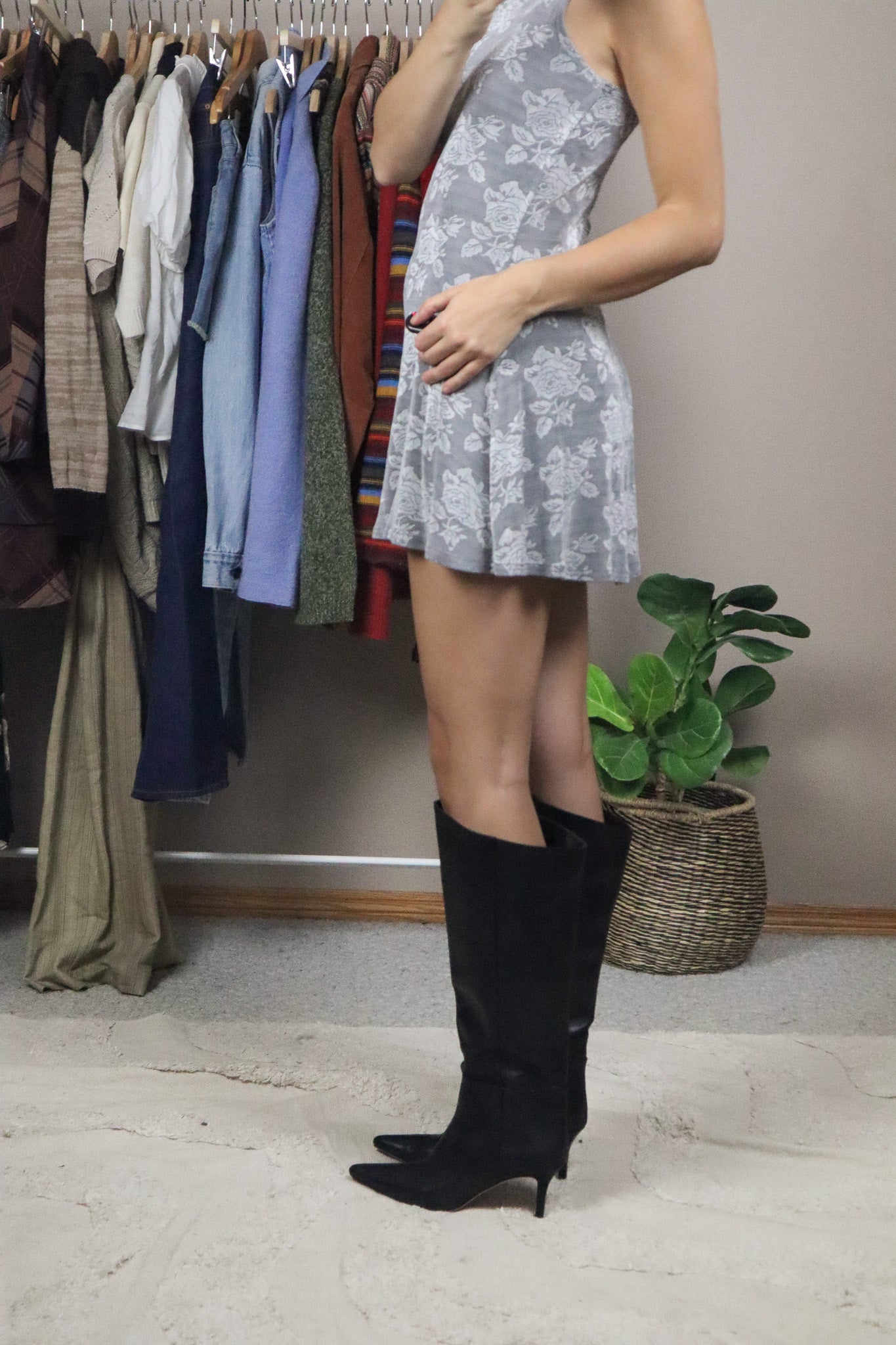 Made in USA x Vintage x Floral Mini Dress (XS/S)