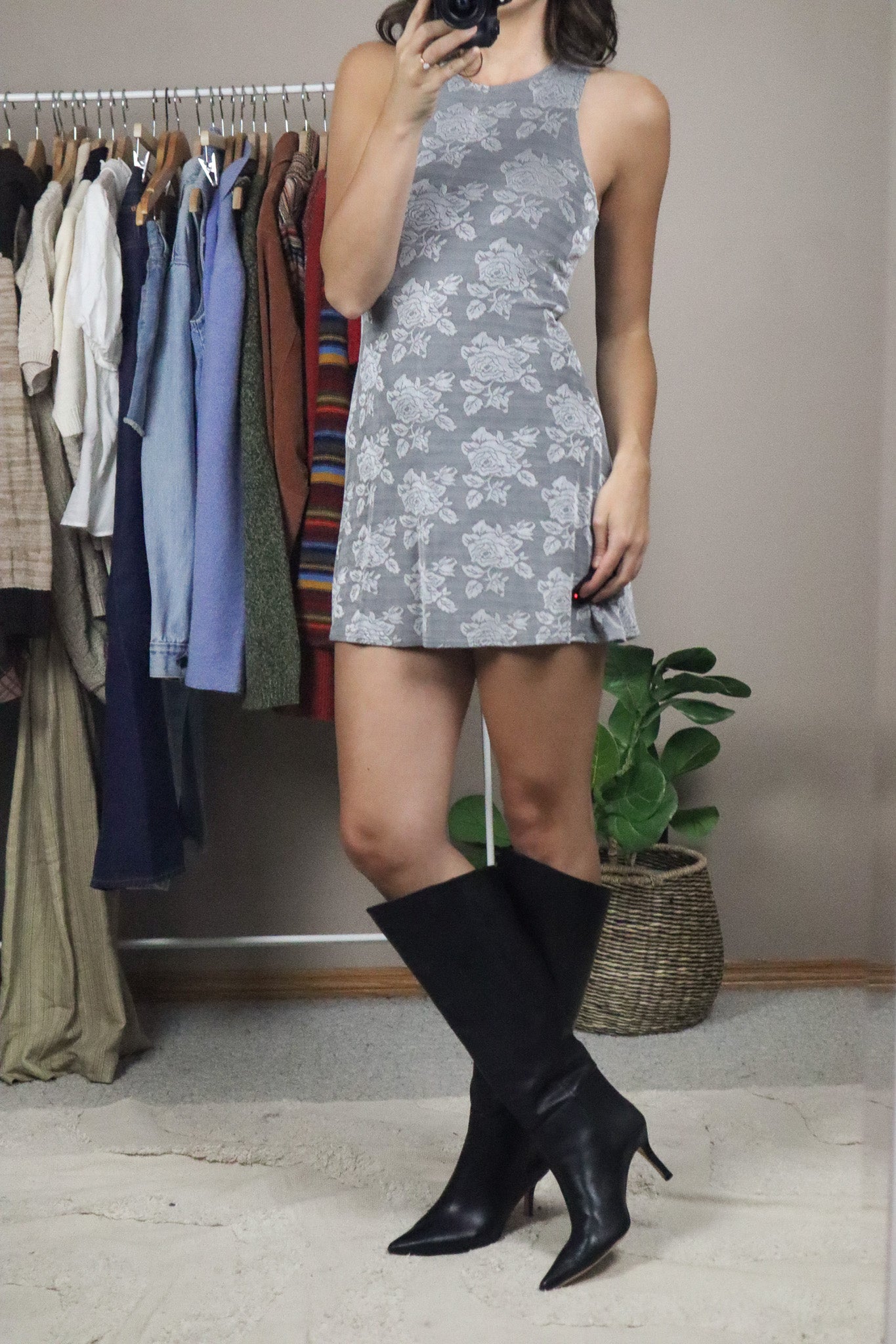 Made in USA x Vintage x Floral Mini Dress (XS/S)