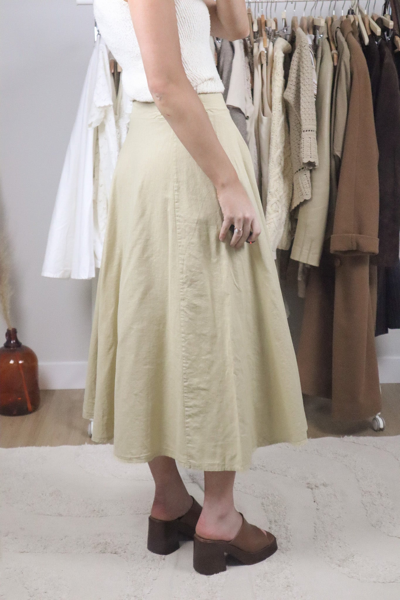 Made in Italy x Vintage x Linen/Cotton Blend Maxi Skirt (6)