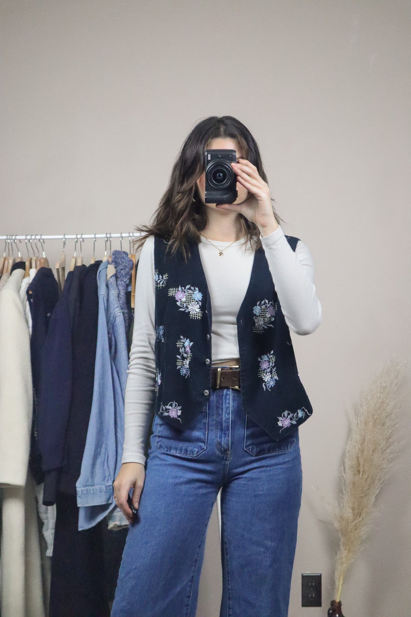 Vintage x Corduroy Embroidered Vest (M)