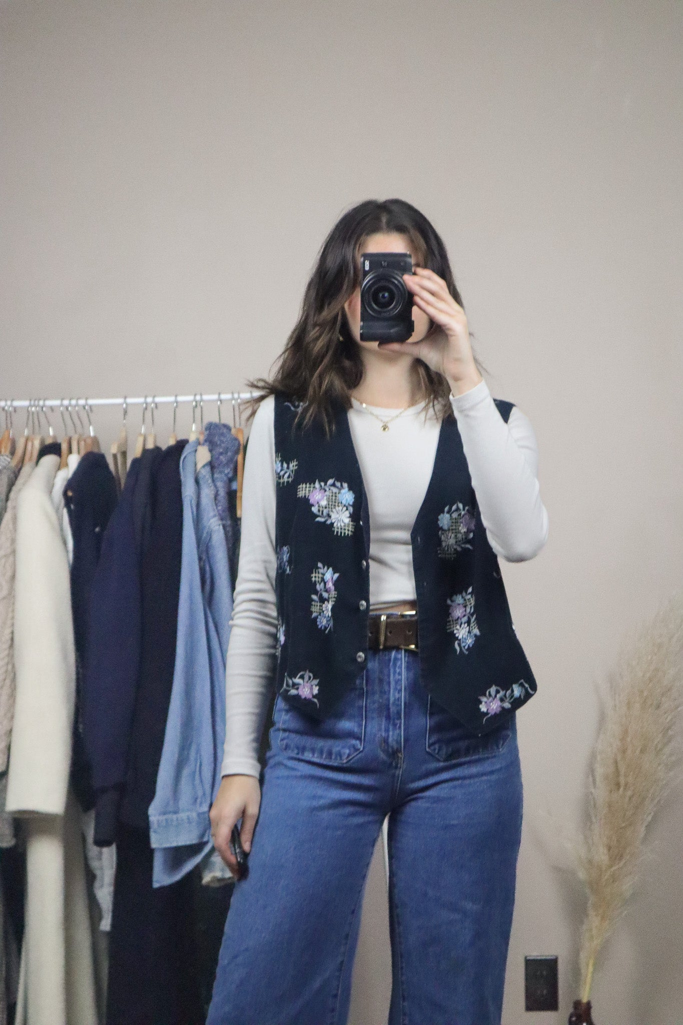 Vintage x Corduroy Embroidered Vest (M)