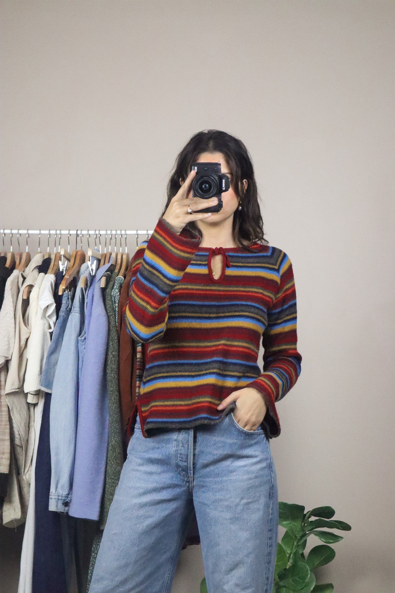Vintage x Wool Blend Striped Sweater (M)