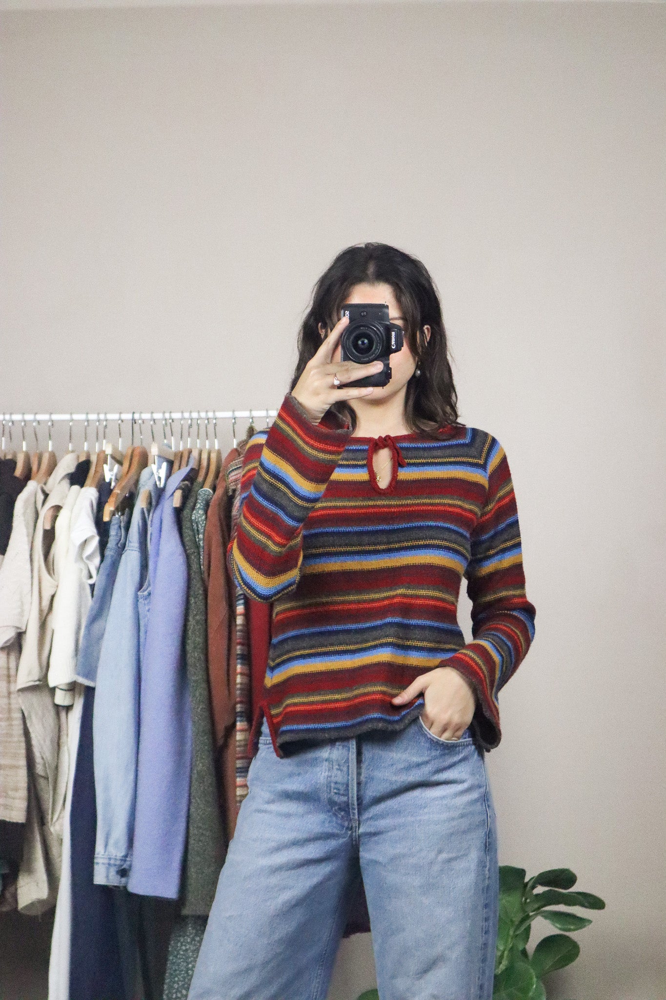 Vintage x Wool Blend Striped Sweater (M)