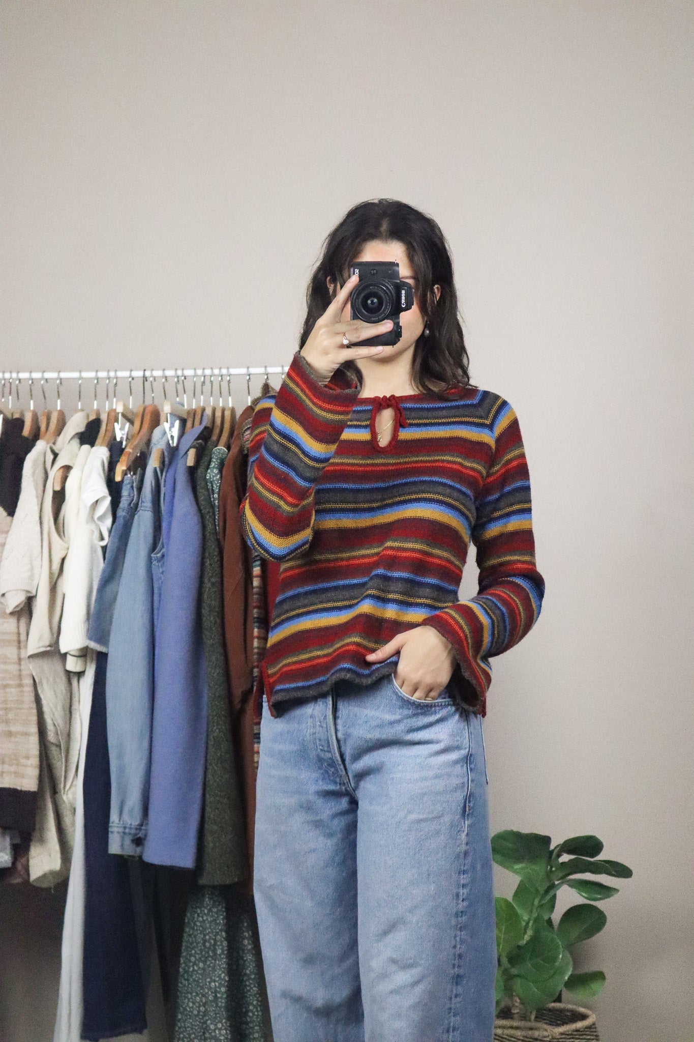 Vintage x Wool Blend Striped Sweater (M)