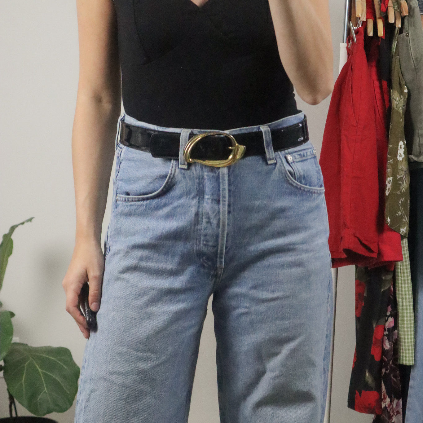 Vintage x Patent Leather Belt (M)