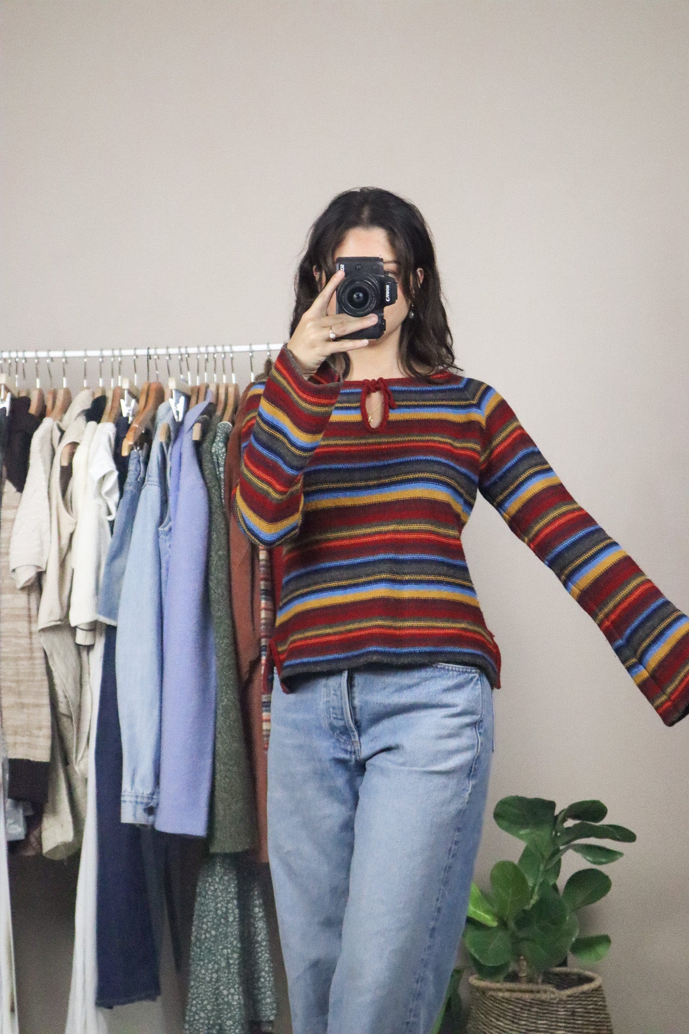 Vintage x Wool Blend Striped Sweater (M)