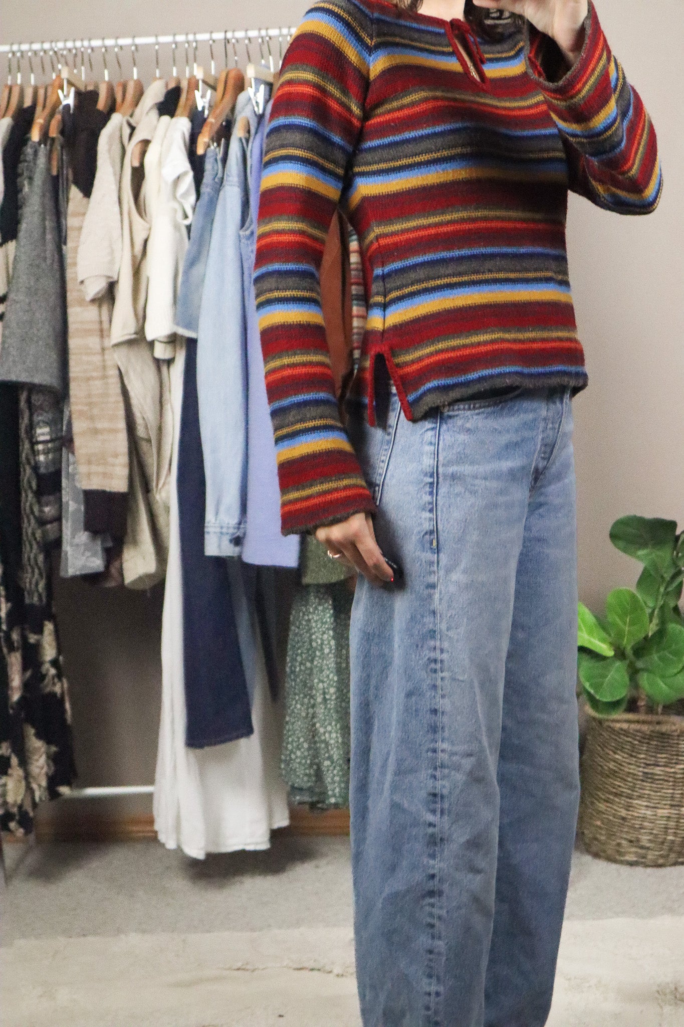 Vintage x Wool Blend Striped Sweater (M)