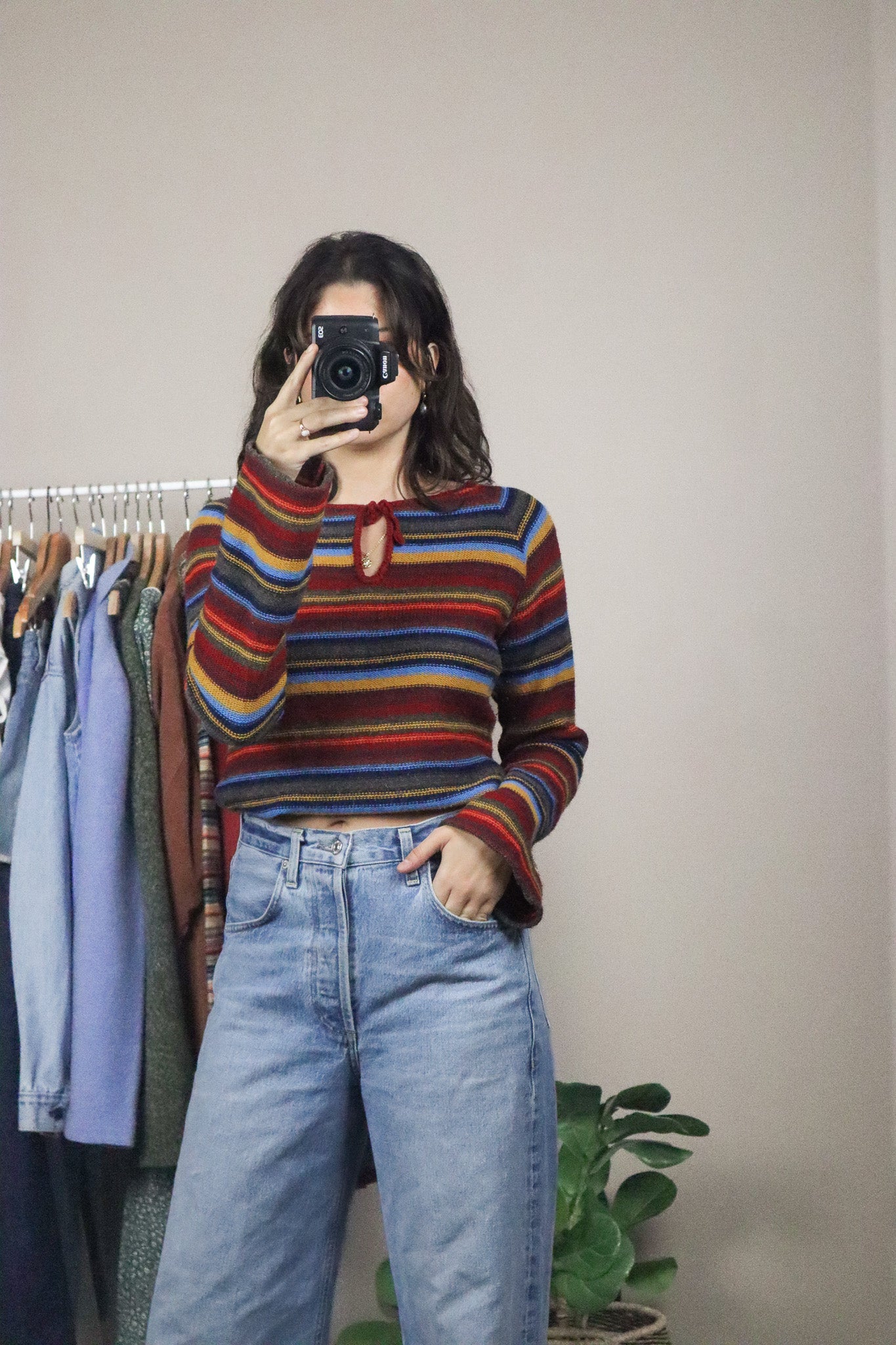 Vintage x Wool Blend Striped Sweater (M)