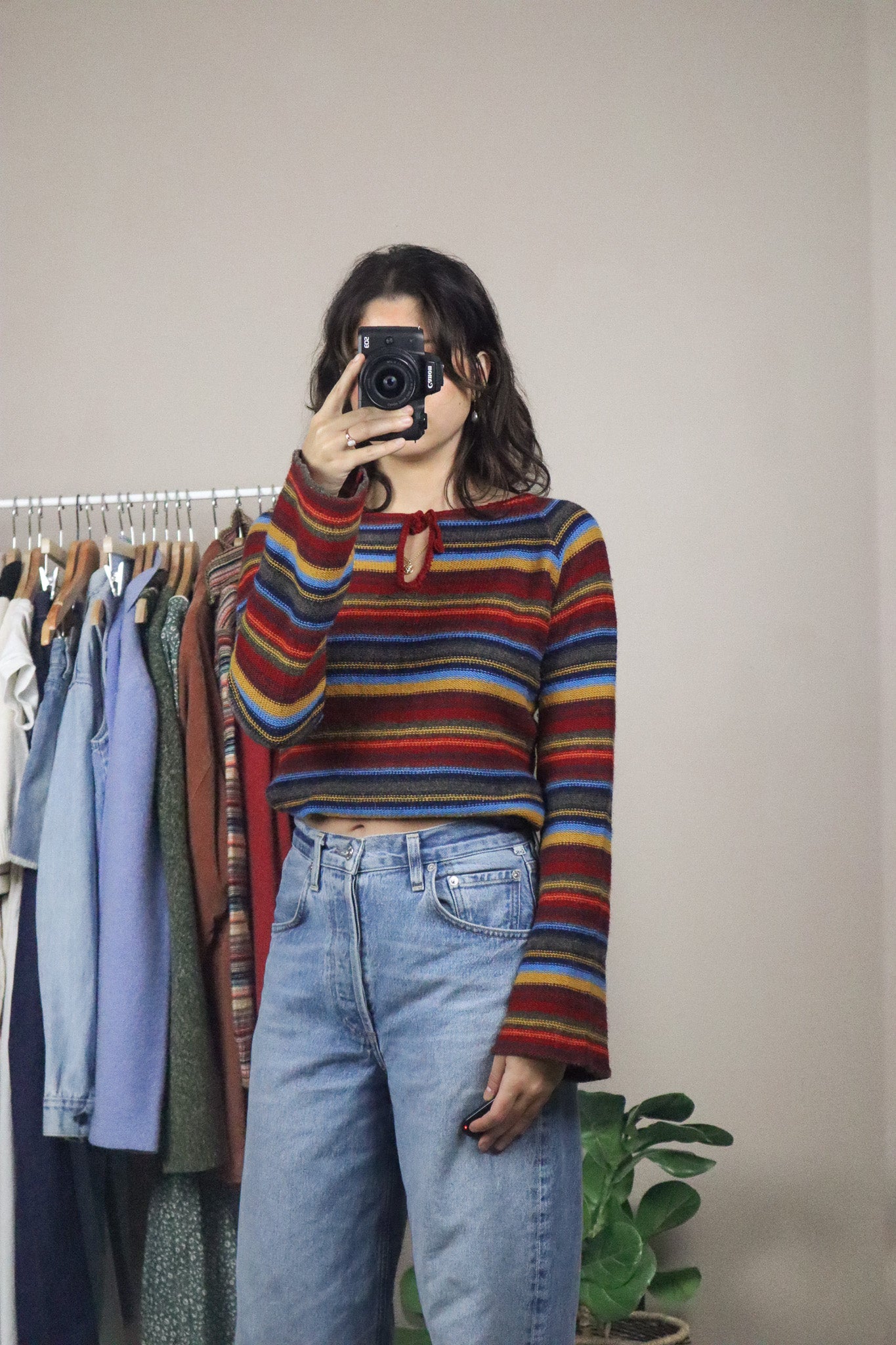 Vintage x Wool Blend Striped Sweater (M)