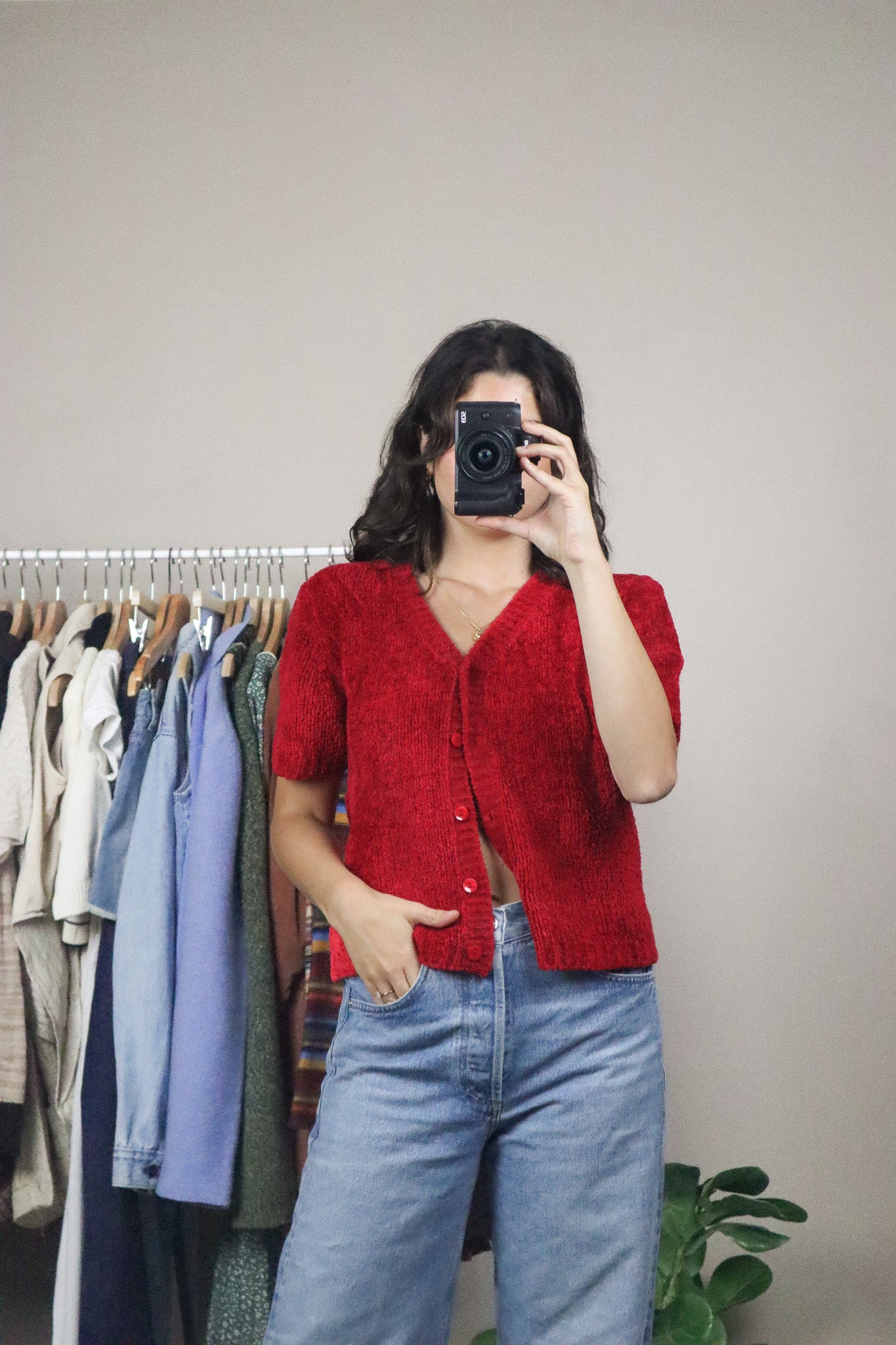 Vintage x Chenille Cropped Cardigan (M)