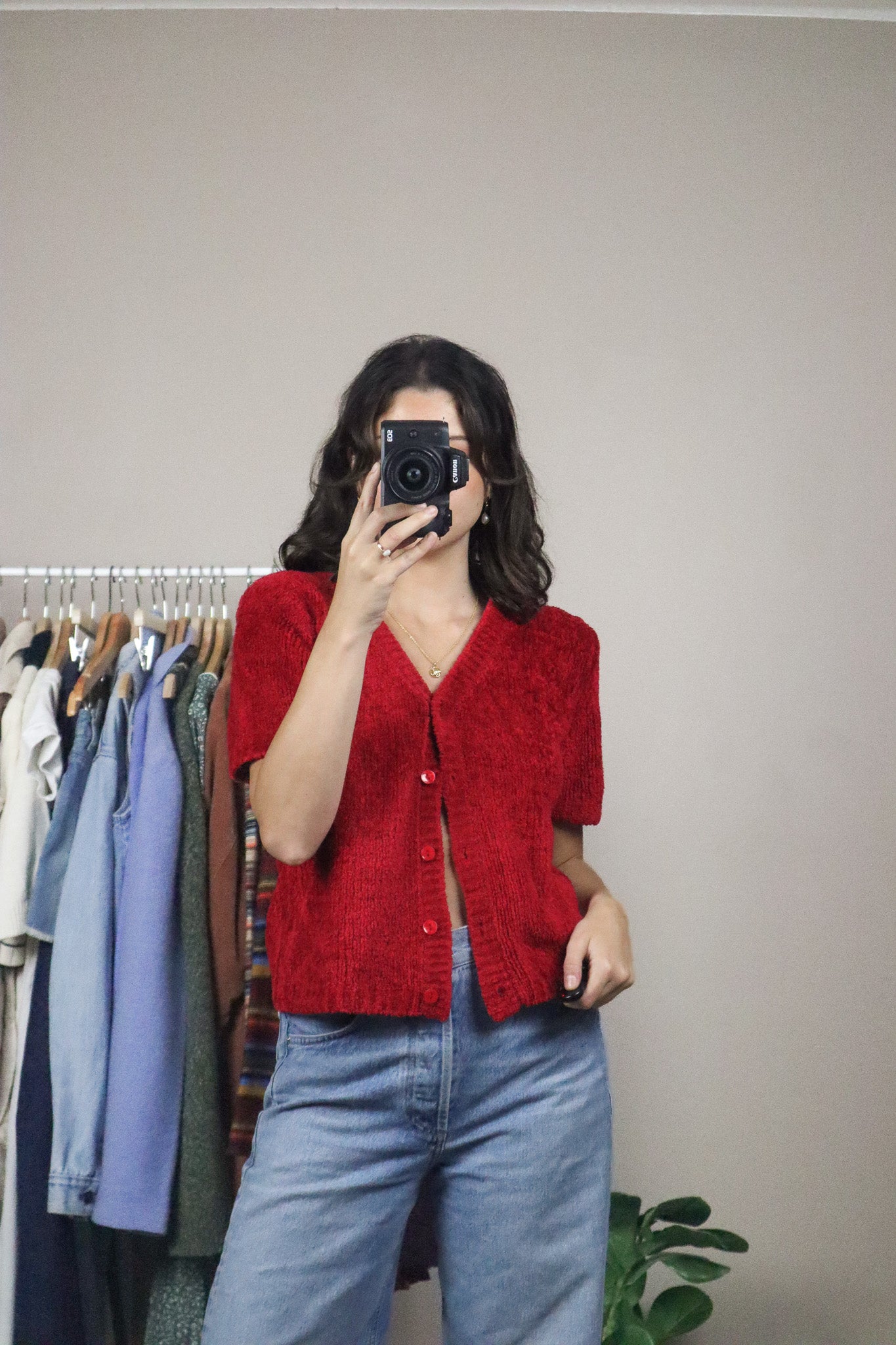 Vintage x Chenille Cropped Cardigan (M)