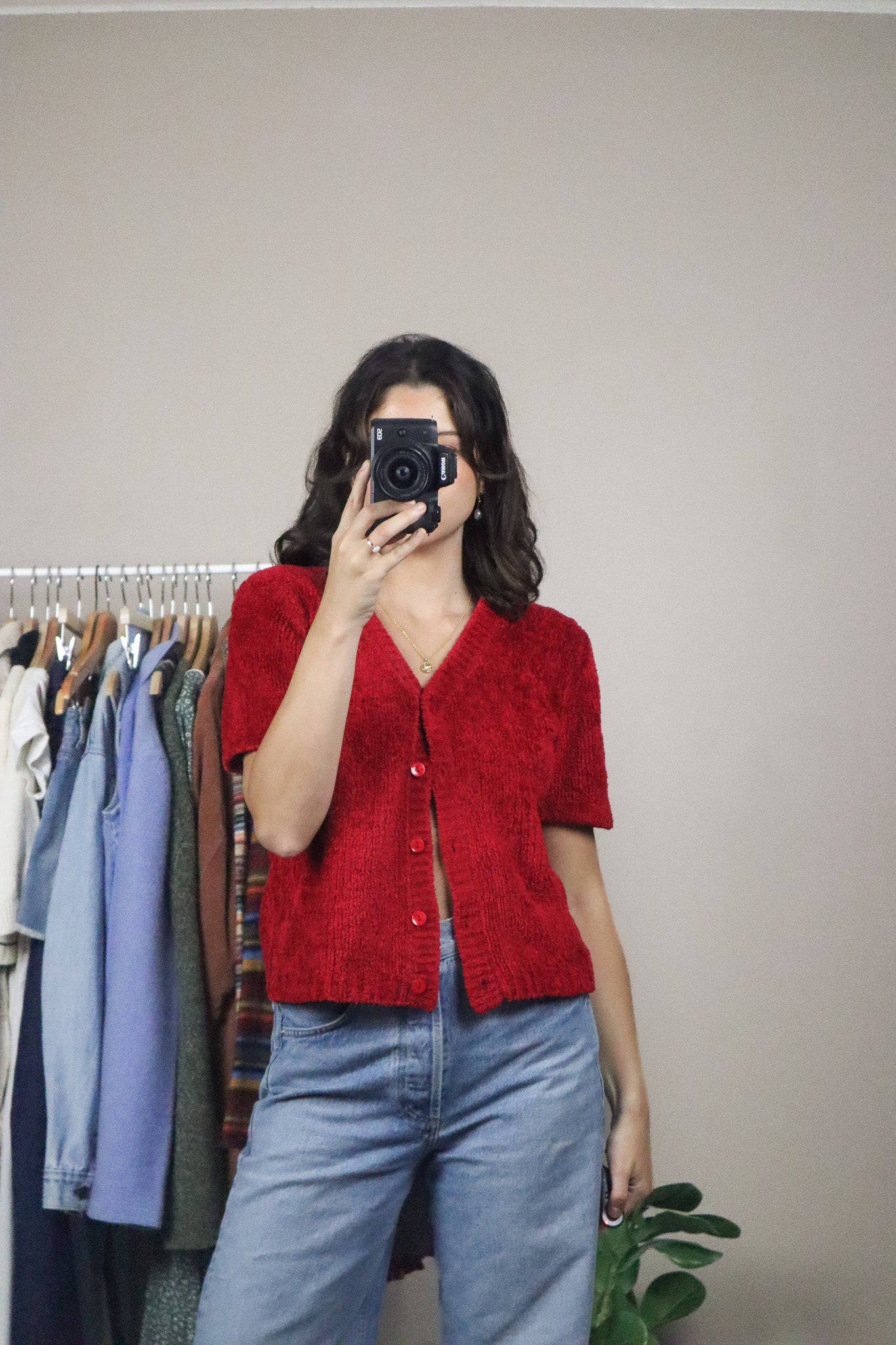 Vintage x Chenille Cropped Cardigan (M)