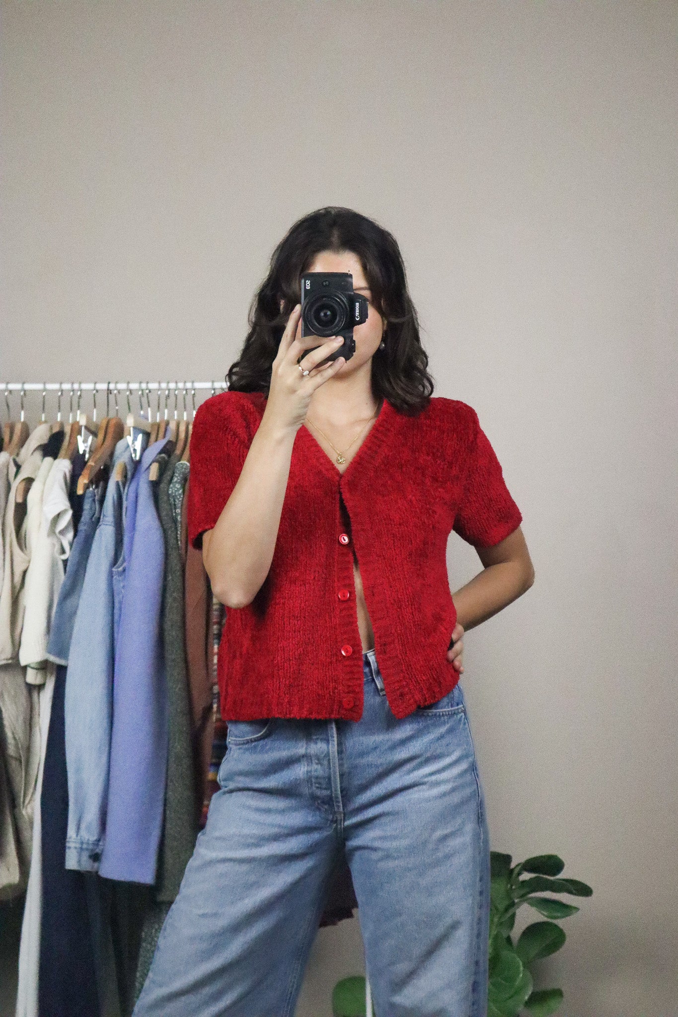 Vintage x Chenille Cropped Cardigan (M)