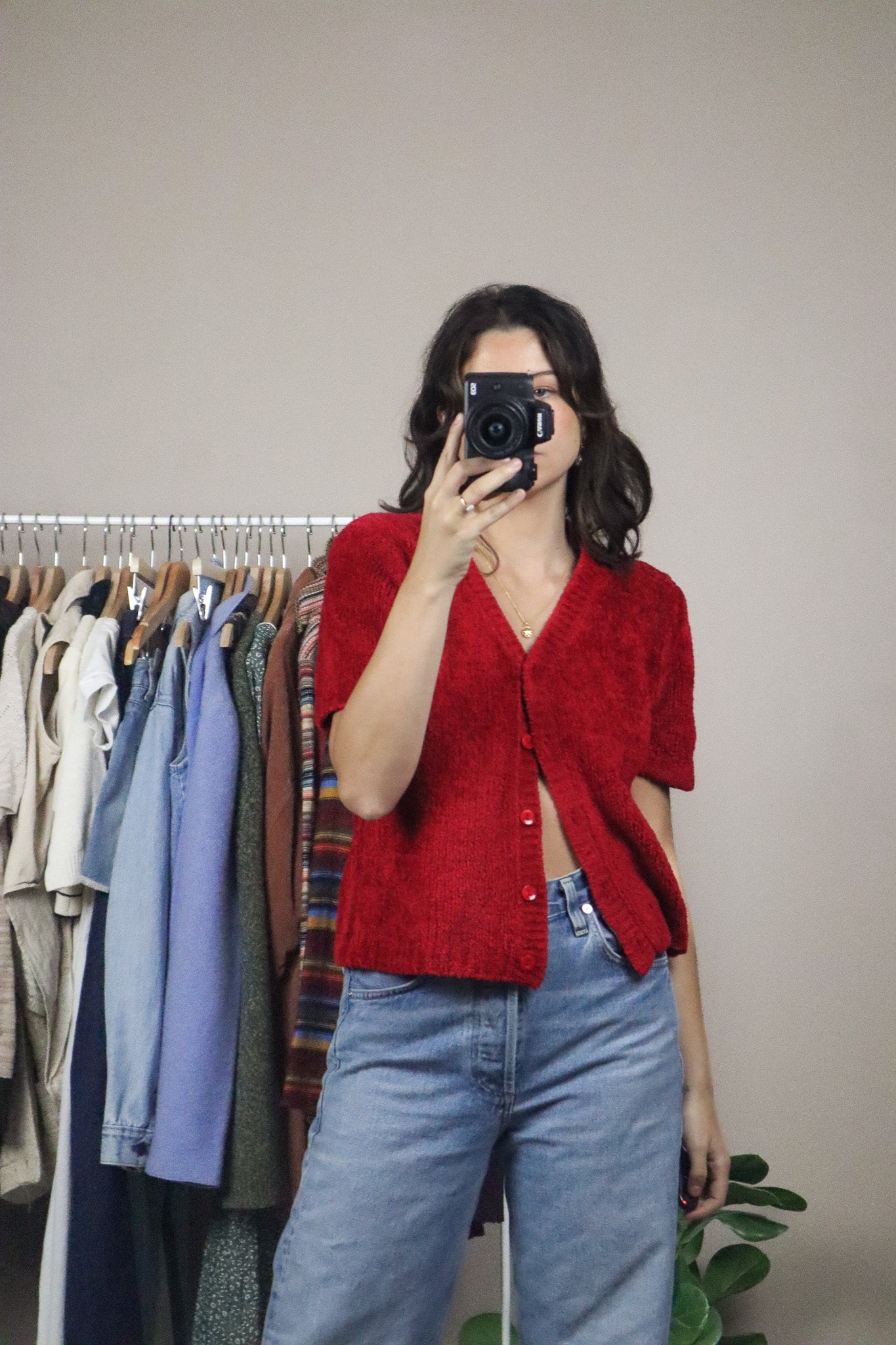 Vintage x Chenille Cropped Cardigan (M)