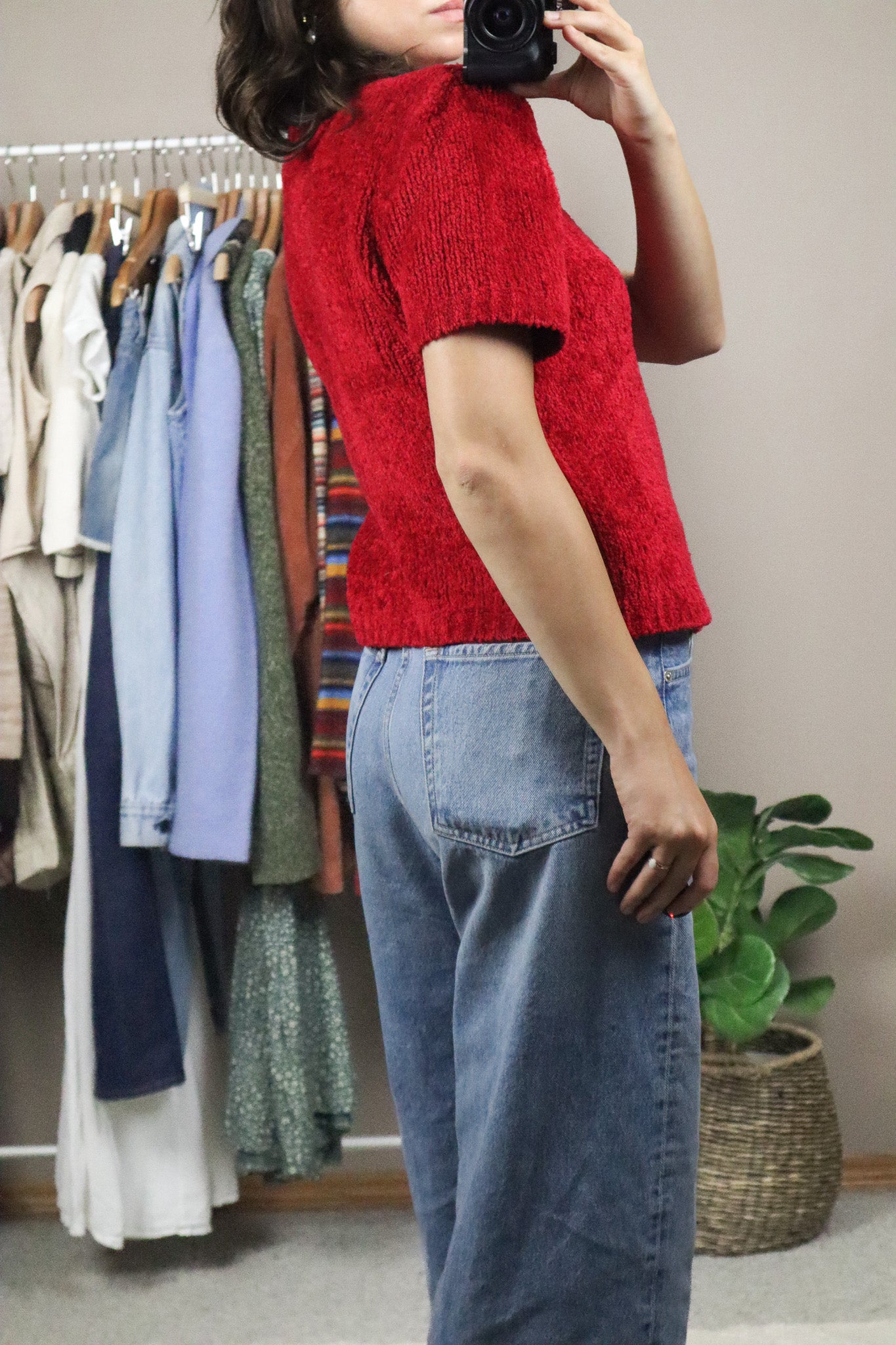 Vintage x Chenille Cropped Cardigan (M)