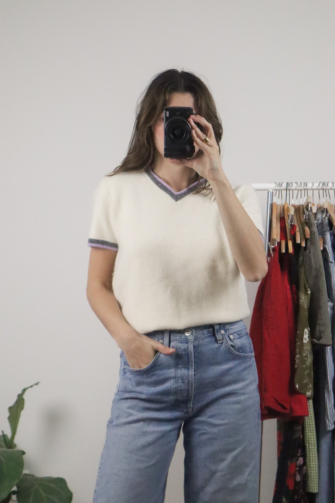 Vintage x Wool Angora Short Sleeve Knit (M)