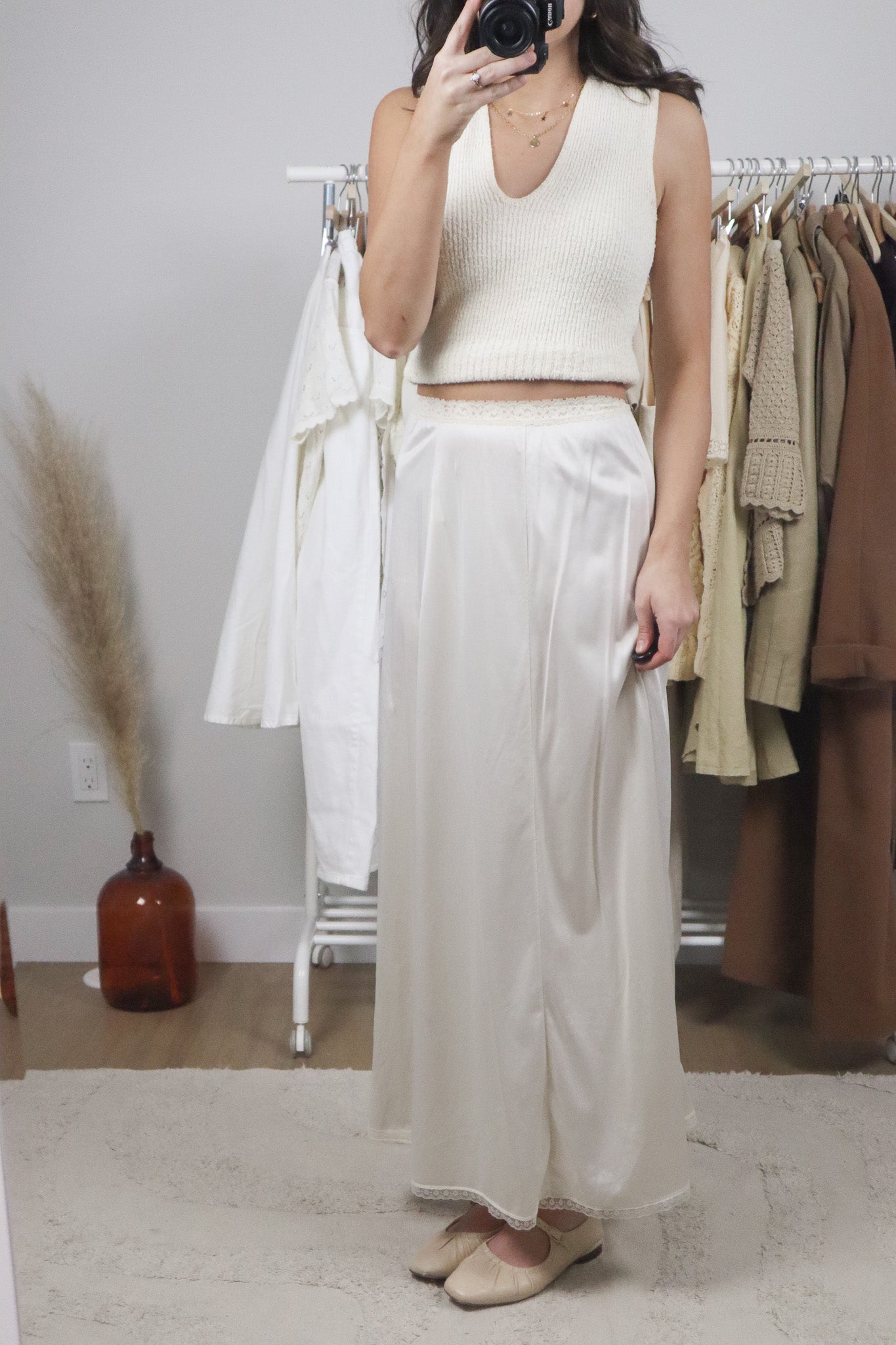 Made in Canada x Vintage x Lace Maxi Slip (S)