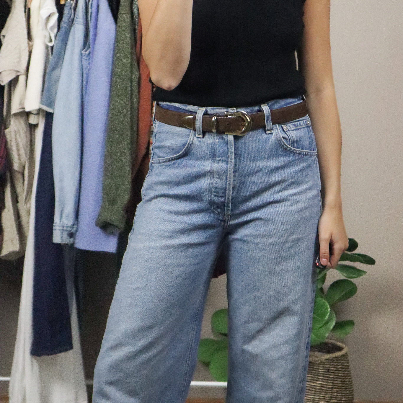 Vintage x Leather Belt (S/M)