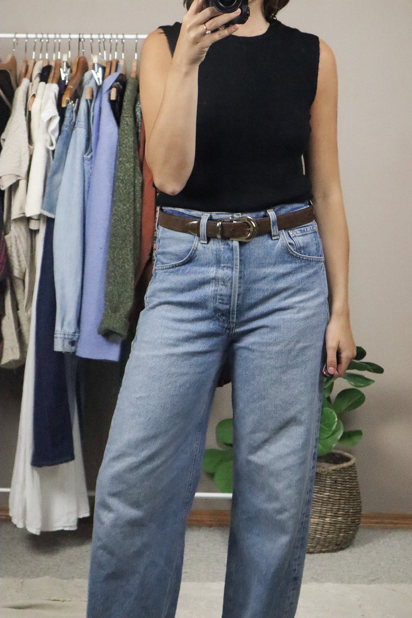 Vintage x Leather Belt (S/M)