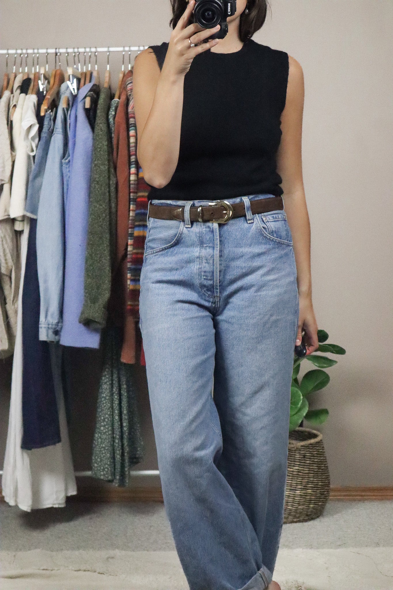 Vintage x Leather Belt (S/M)