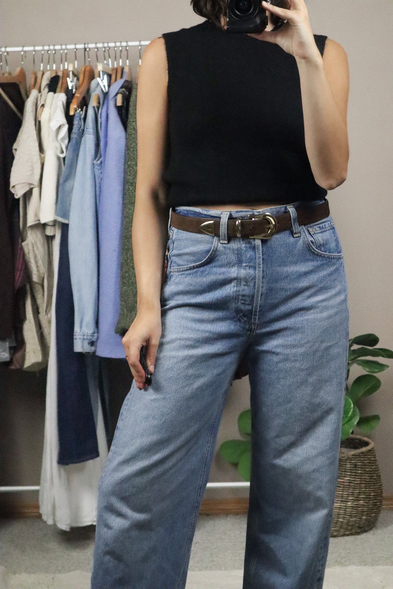 Vintage x Leather Belt (S/M)
