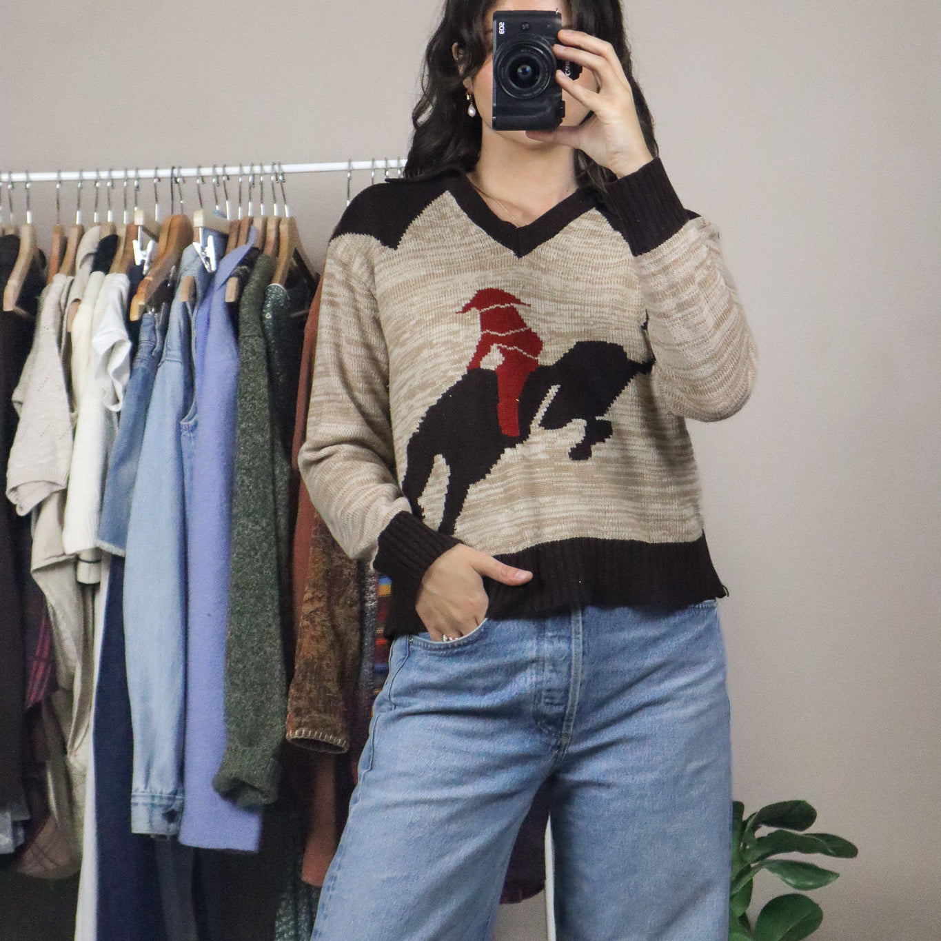 Vintage x Equestrian Collared Sweater (S)