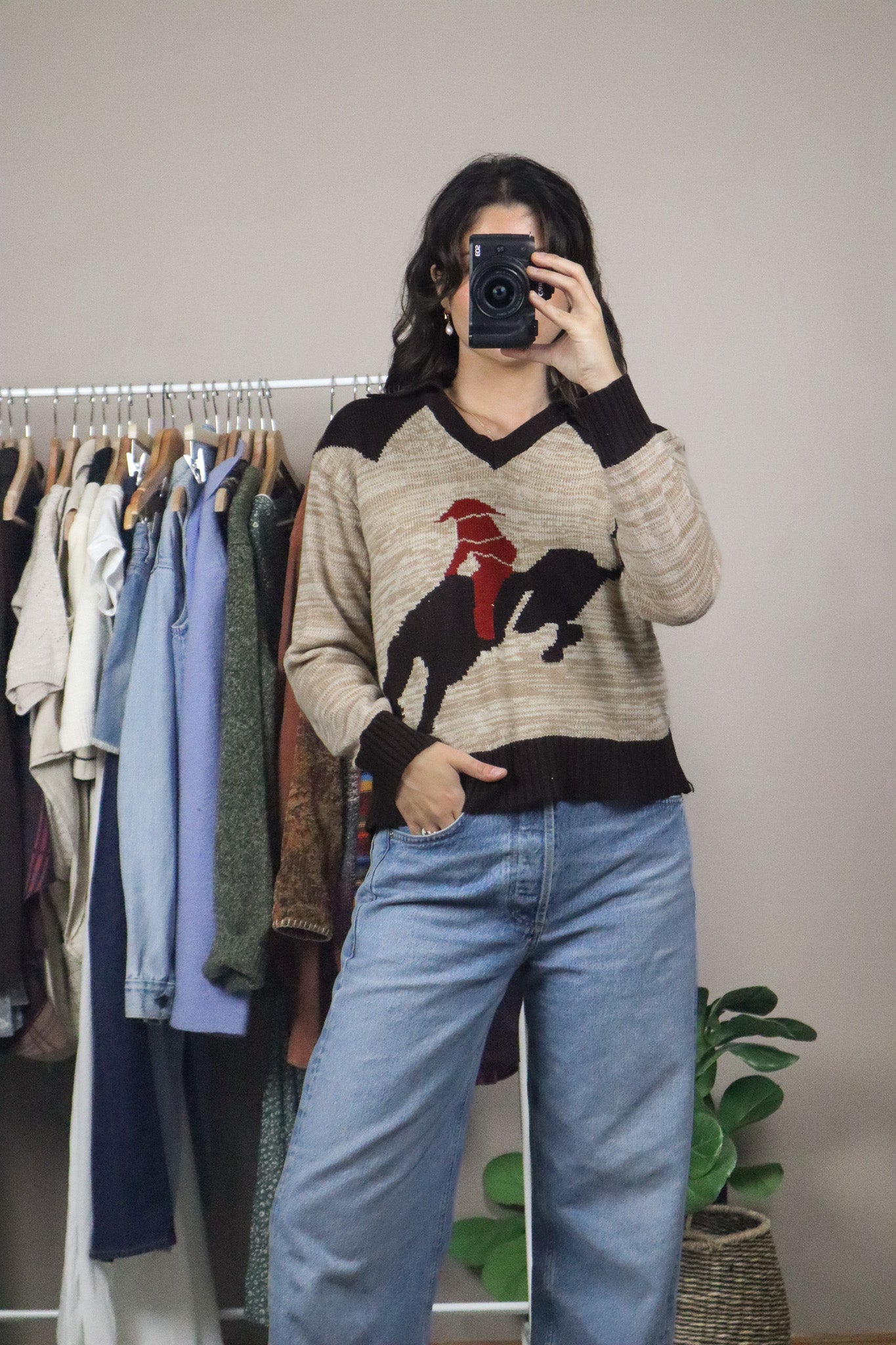Vintage x Equestrian Collared Sweater (S)