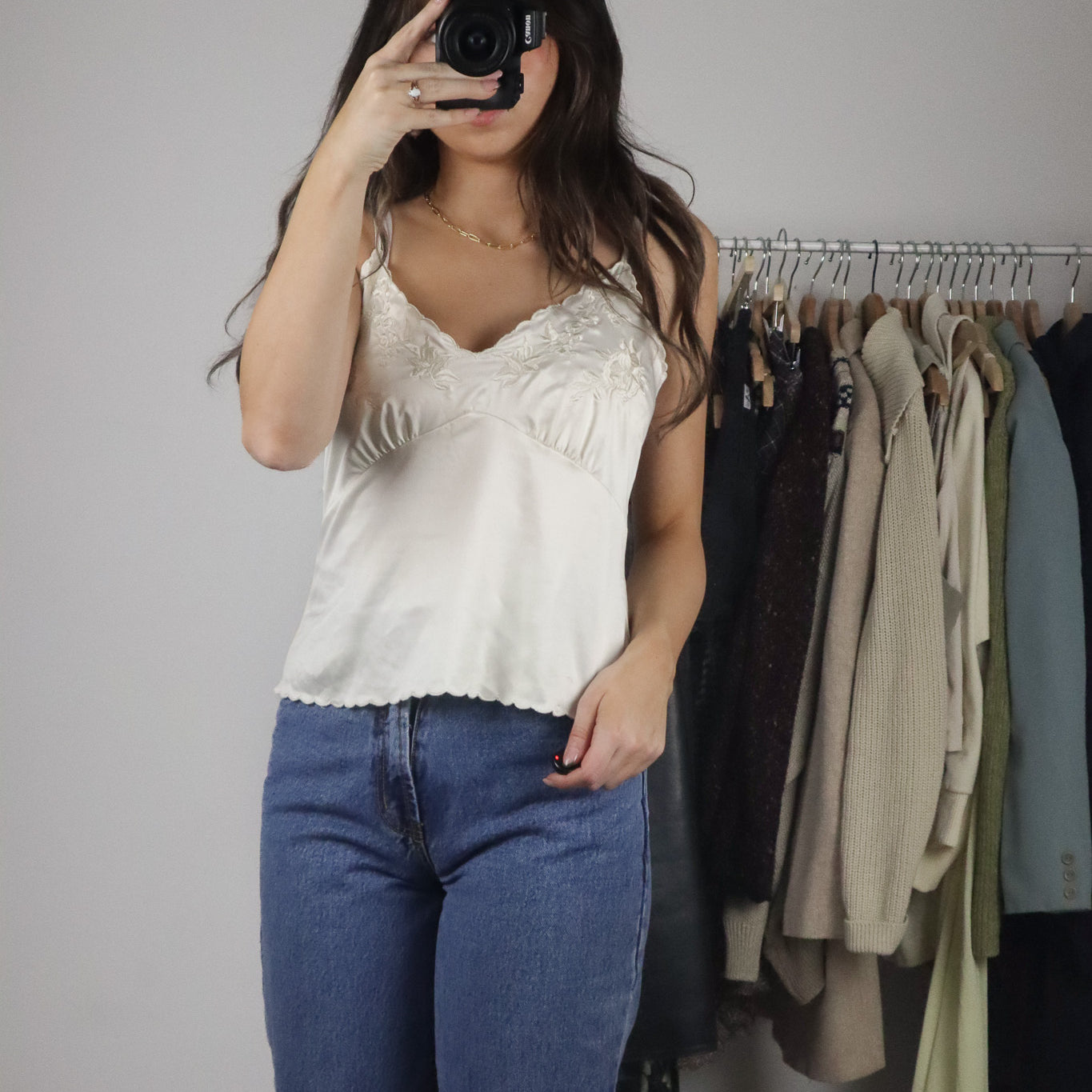 Modern x Embroidered Satin Top (S)