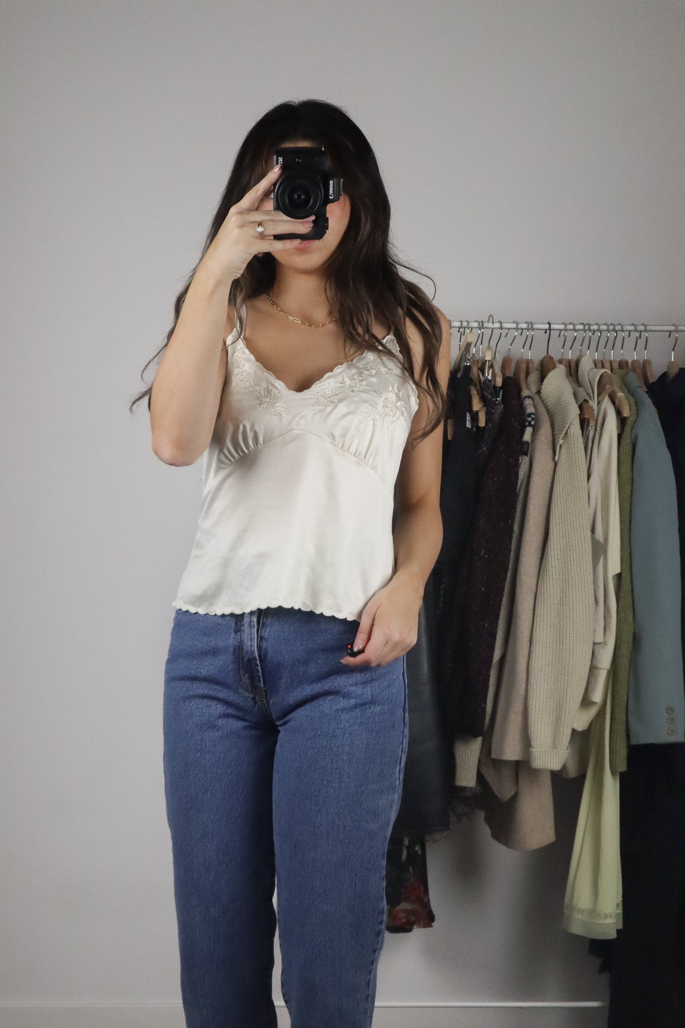 Modern x Embroidered Satin Top (S)