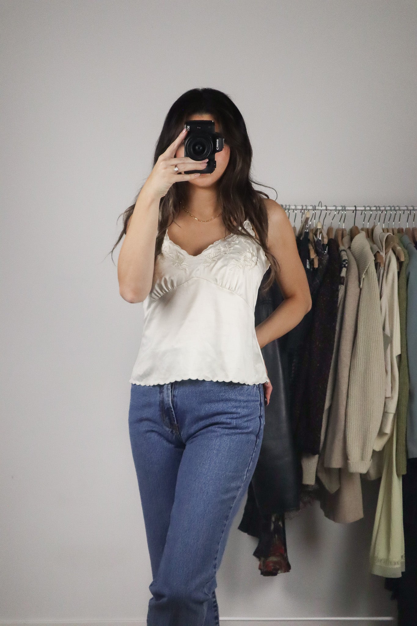 Modern x Embroidered Satin Top (S)