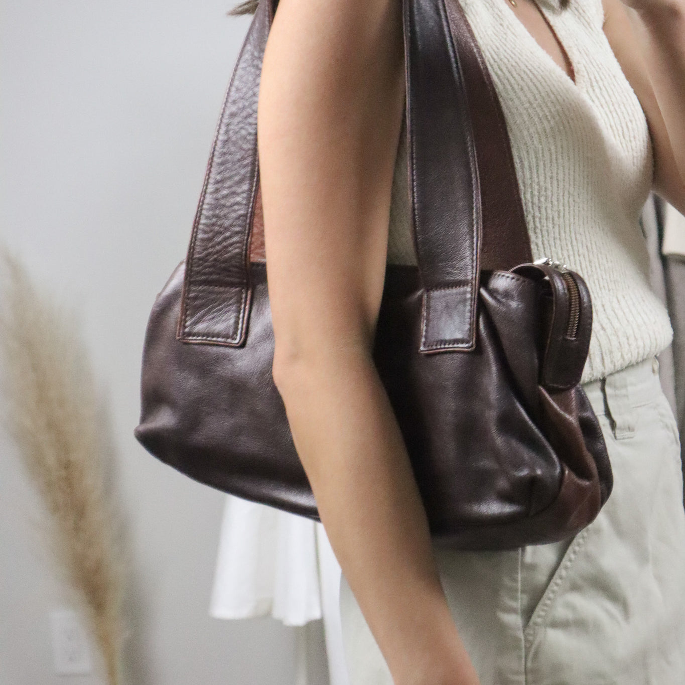 Vintage x Two-Tone Shoulder Bag