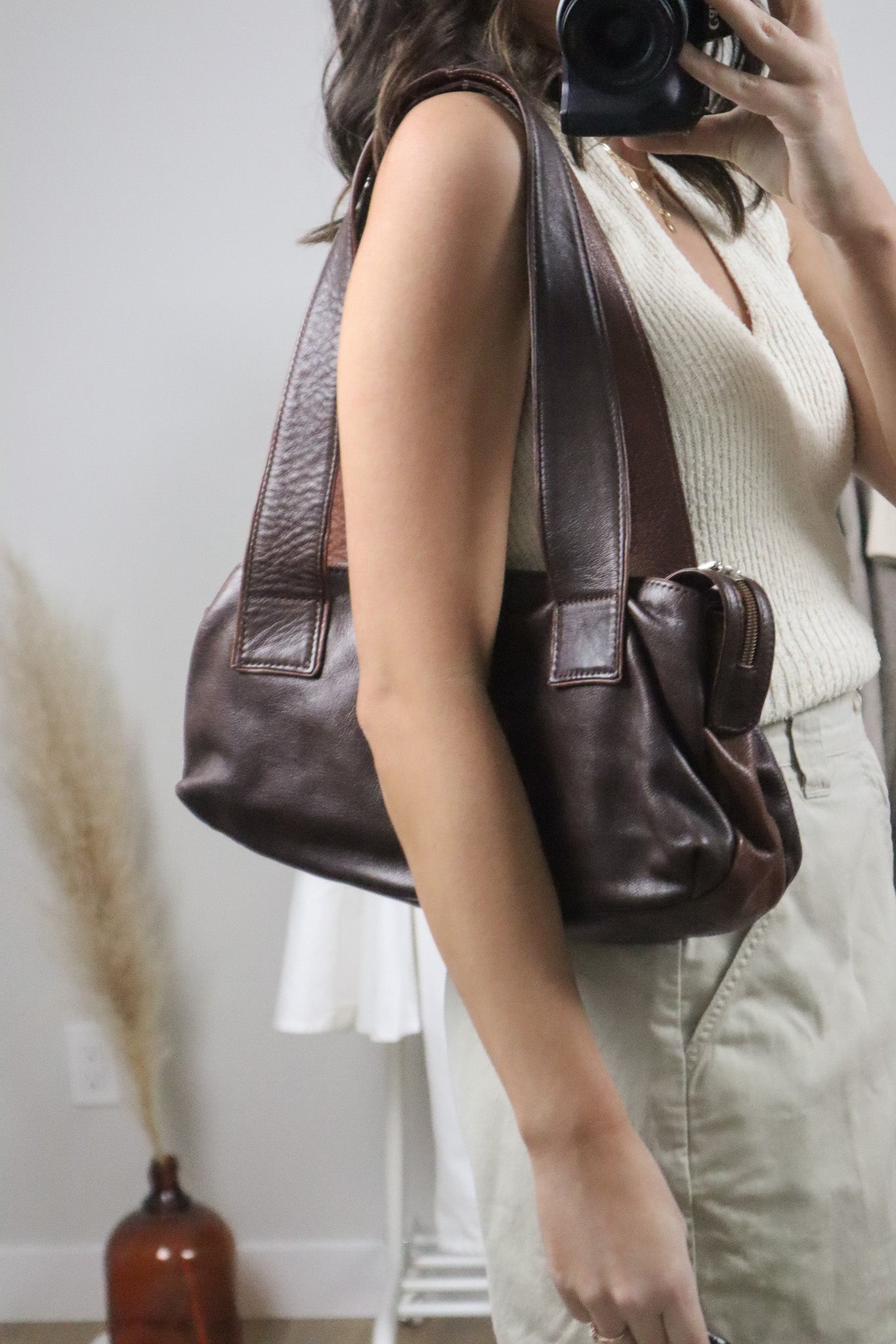 Vintage x Two-Tone Shoulder Bag
