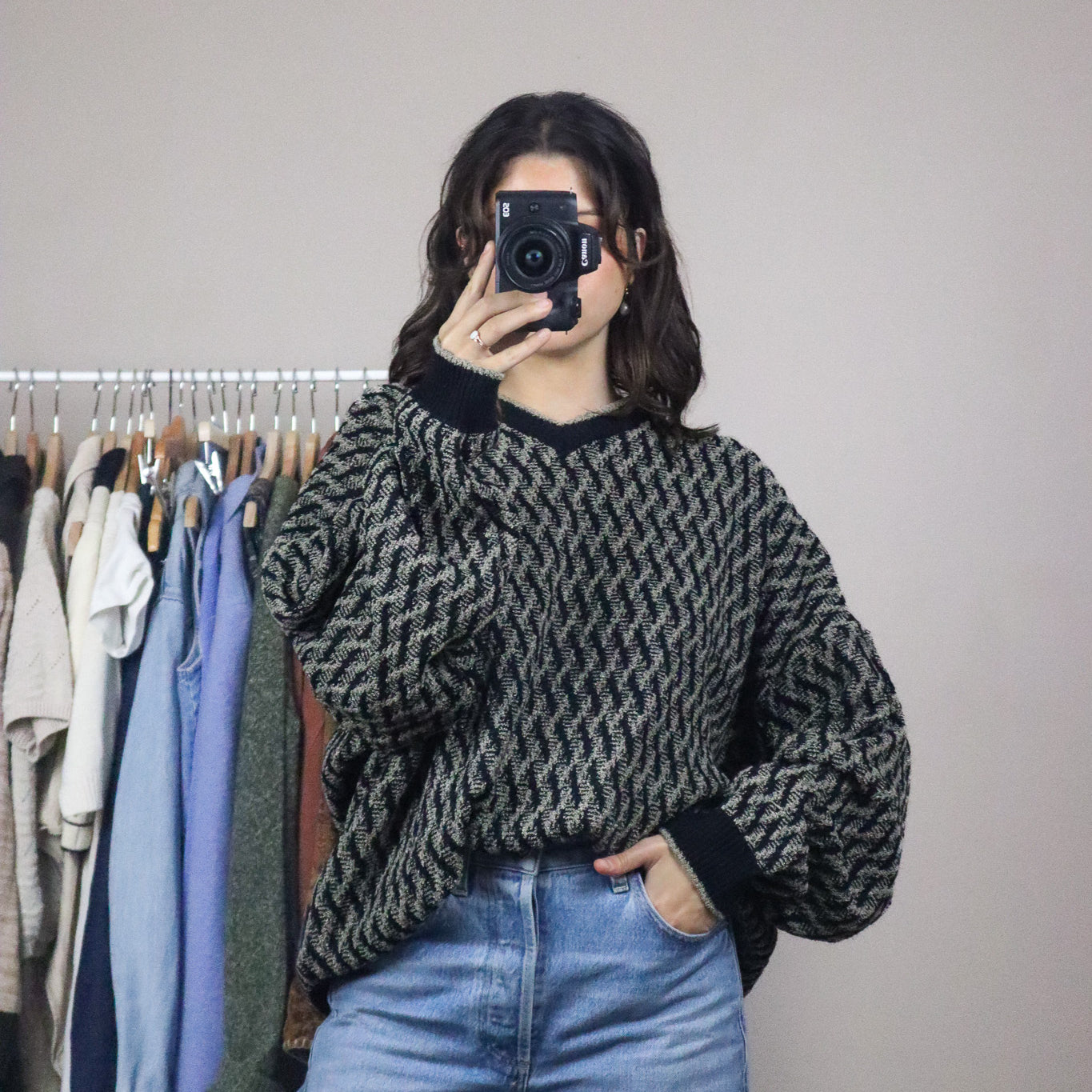 Made in Korea x Vintage x Patterned Sweater (XL)