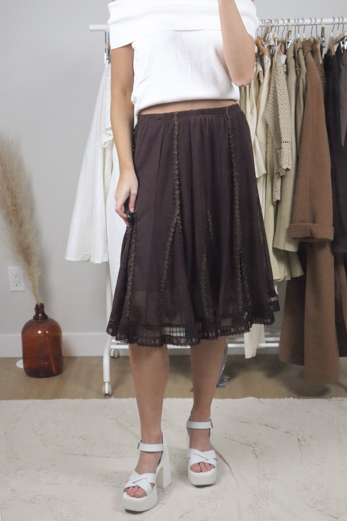 Vintage x Midi Skirt (M)