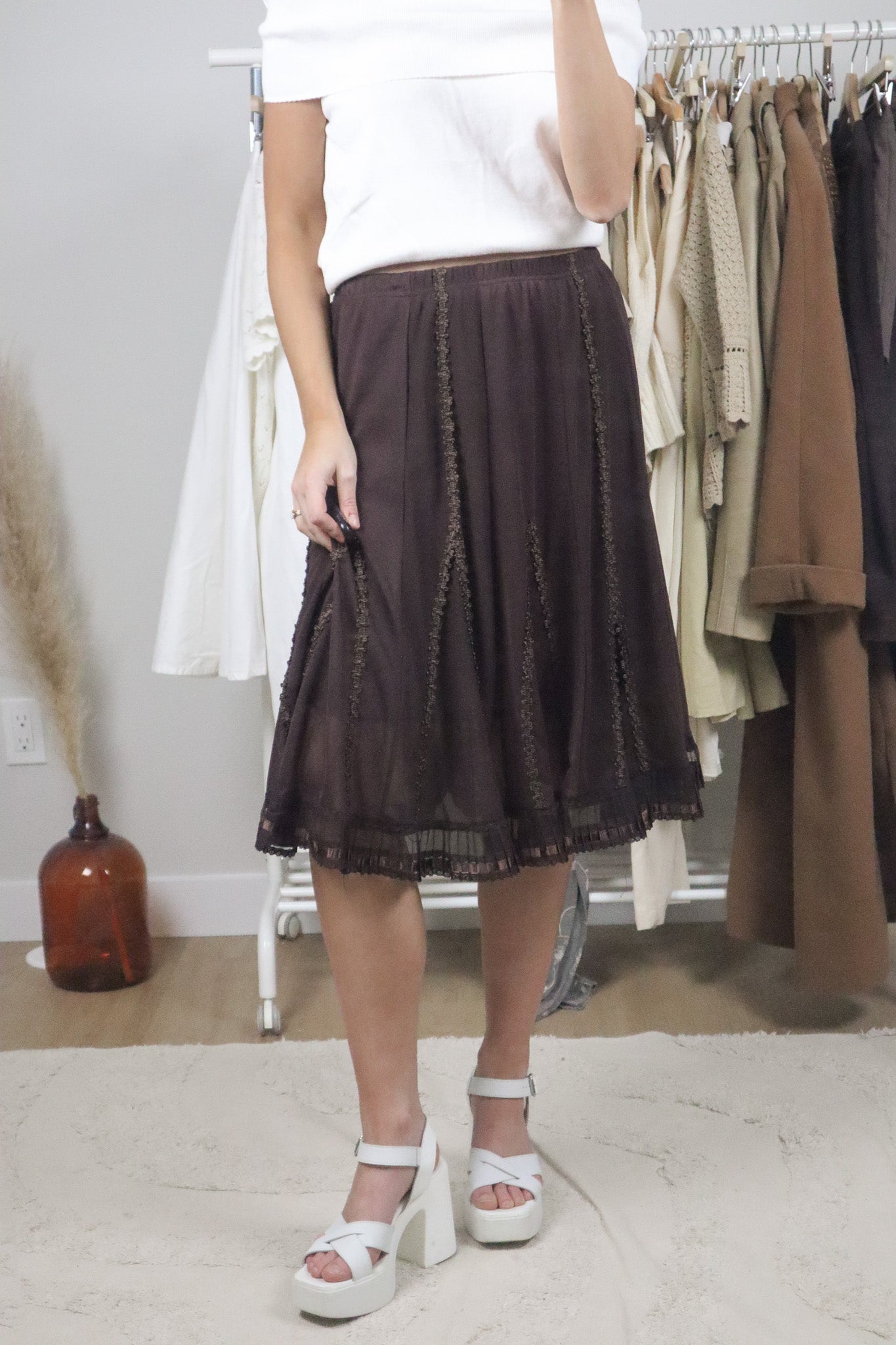 Vintage x Midi Skirt (M)