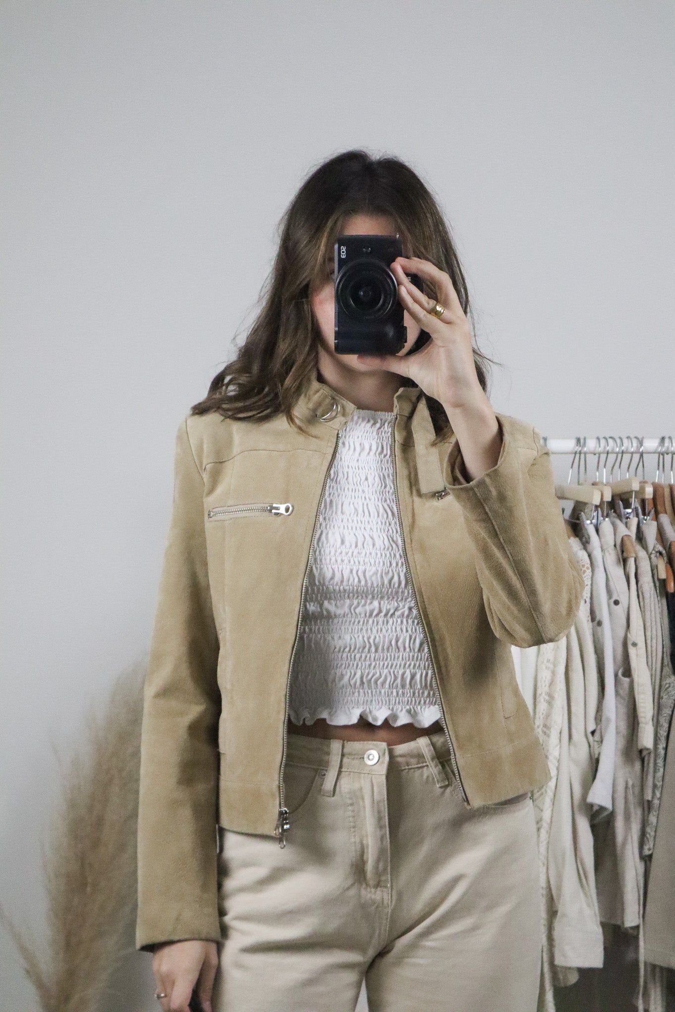 Vintage x Suede Double Zipper Jacket (XS/S)