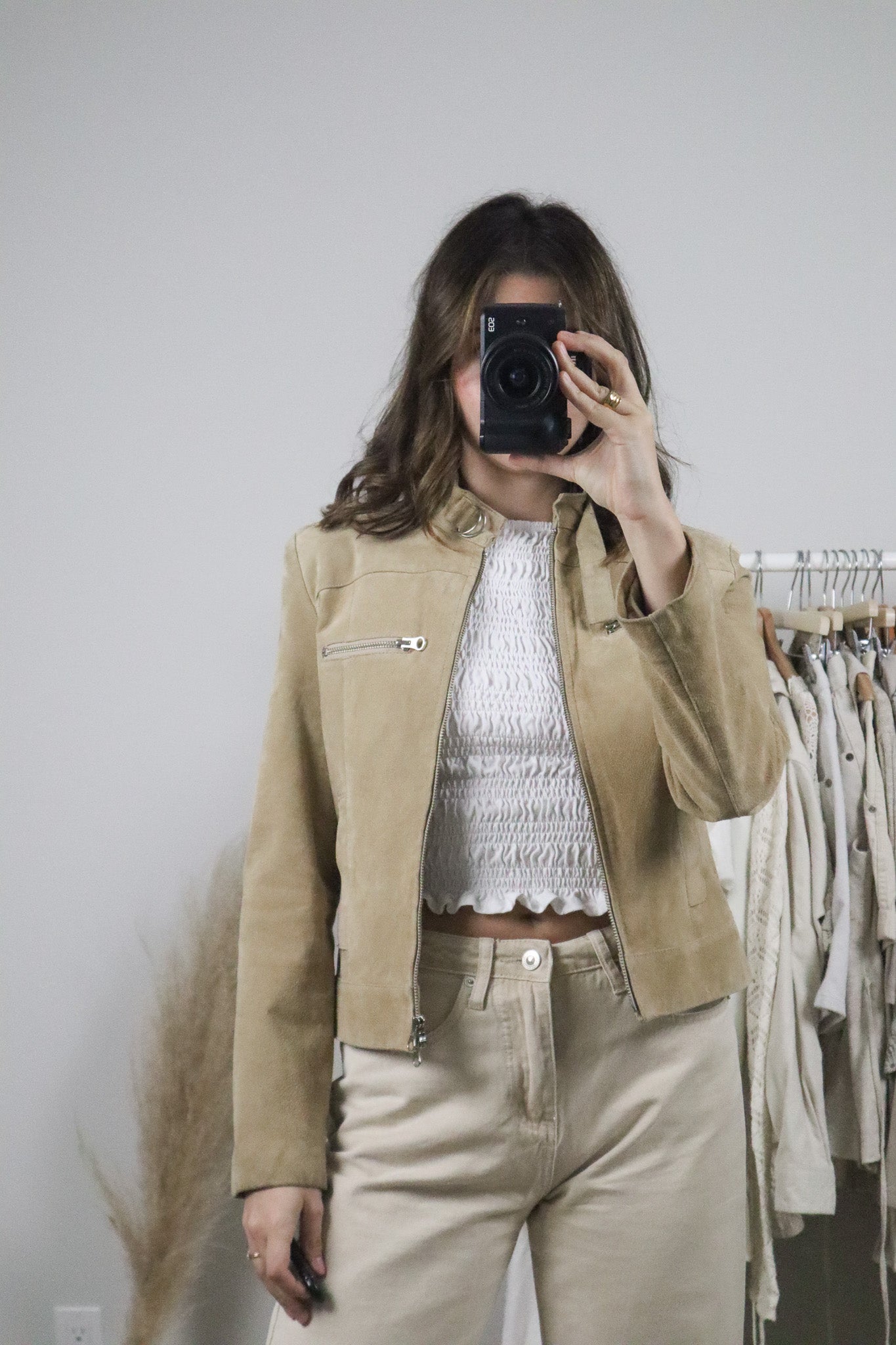 Vintage x Suede Double Zipper Jacket (XS/S)