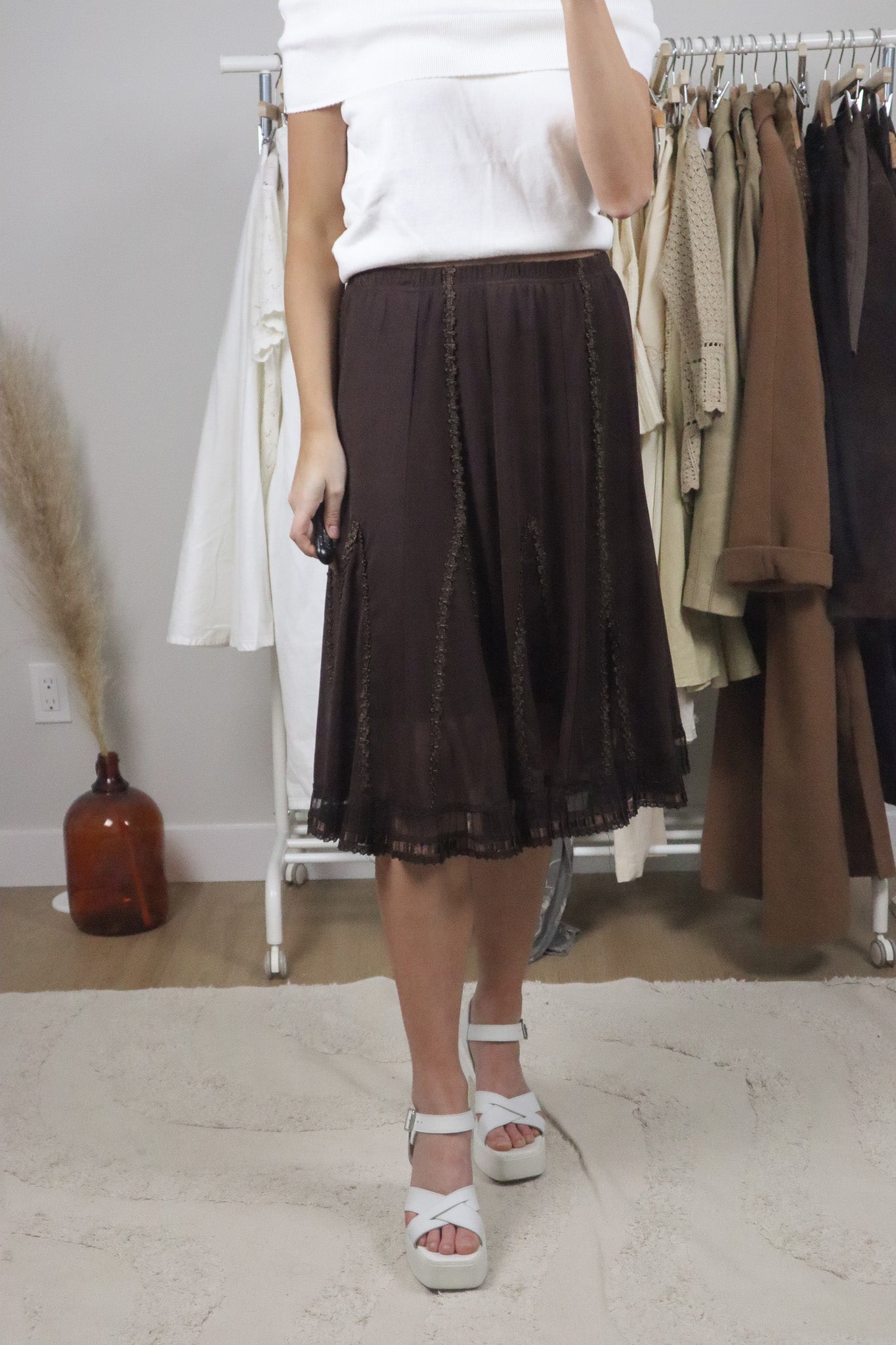 Vintage x Midi Skirt (M)