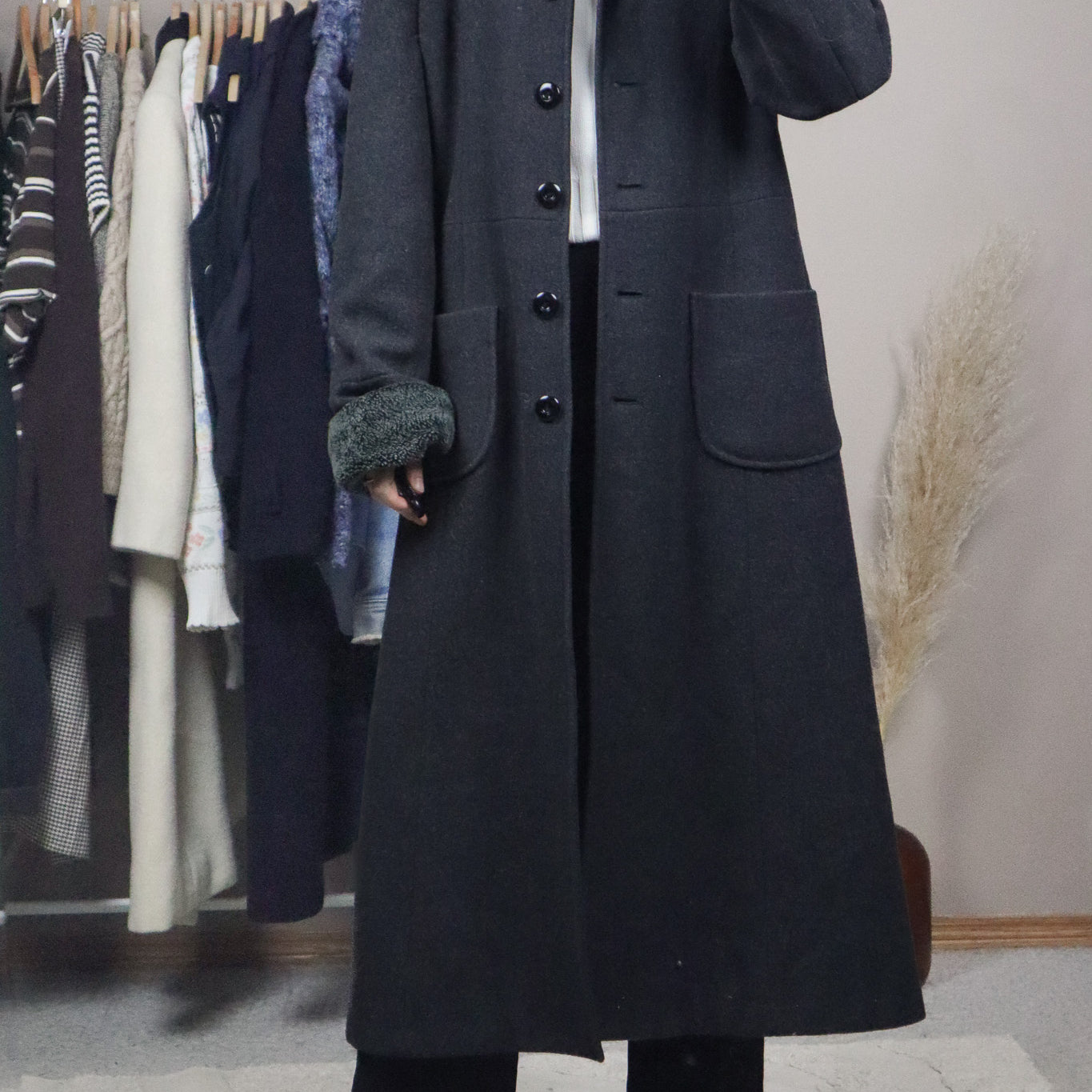 Vintage x Wool Faux Fur Coat (4-10)
